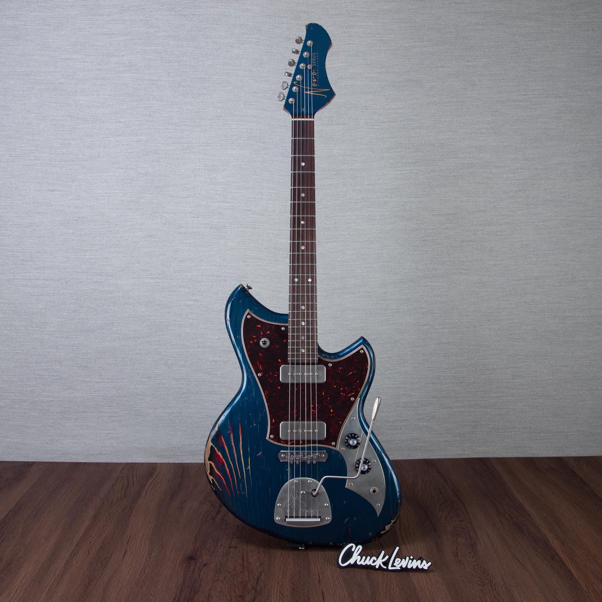 Novo Guitars Serus J Electric Guitar - FOF Lake Como Blue over 64 3-Tone Burst - #26097
