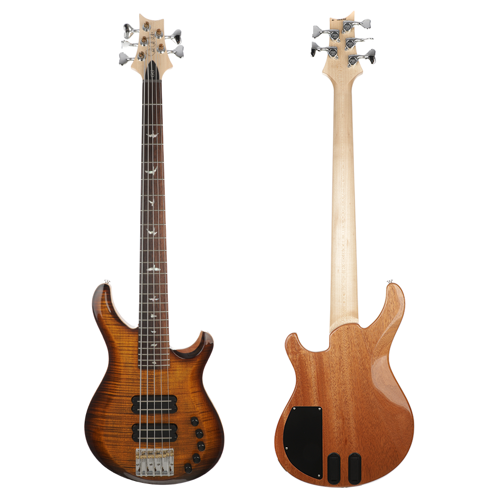 PRS Grainger 5-String Bass Guitar - Black Gold Burst, Natural Back