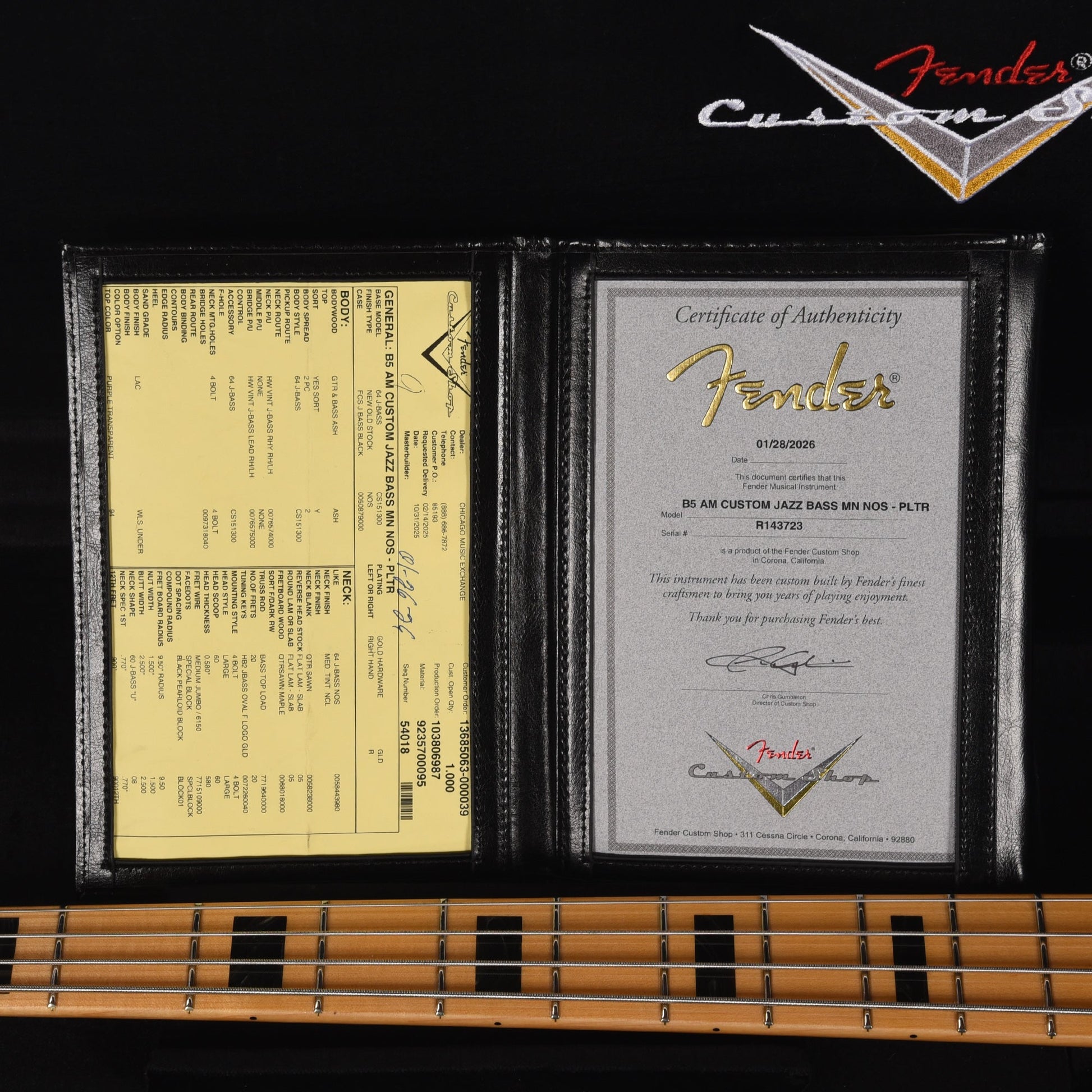 Fender Custom Shop American Custom Jazz Bass NOS Purple Transparent
