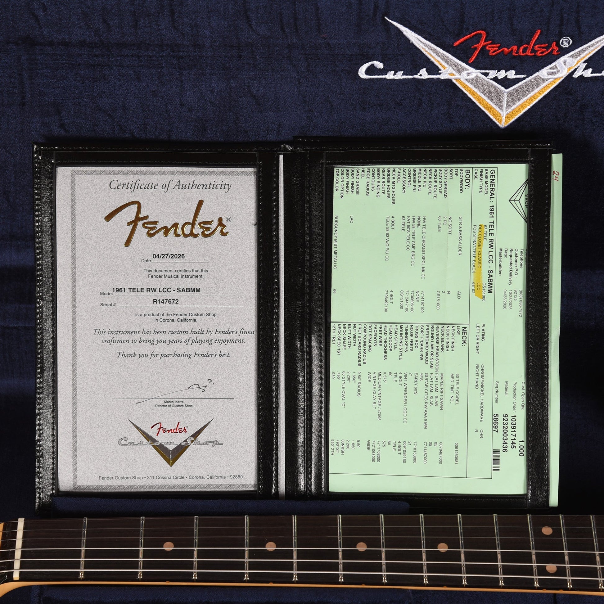 Fender Custom Shop 1961 Telecaster "Chicago Special" Deluxe Closet Classic Super Aged Burgundy Mist Metallic