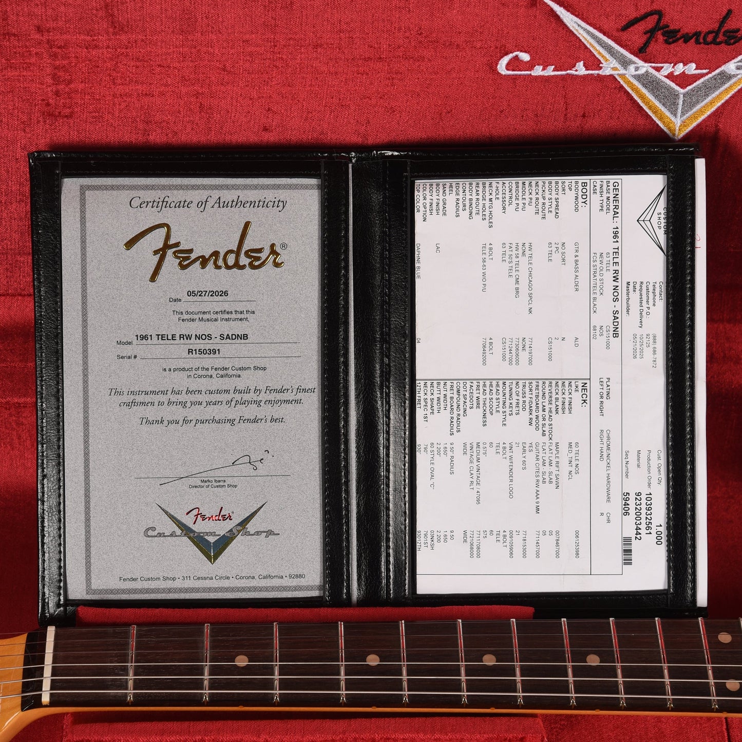 Fender Custom Shop 1961 Telecaster "Chicago Special" NOS Super Aged Daphne Blue