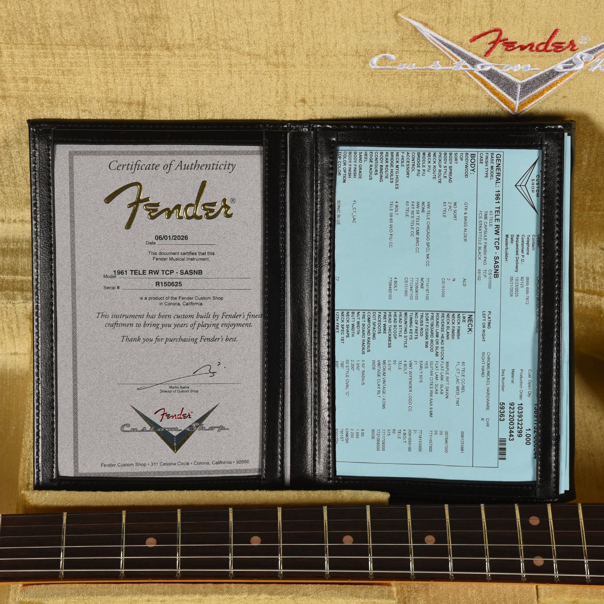 Fender Custom Shop 1961 Telecaster "Chicago Special" Time Capsule Super Aged Sonic Blue