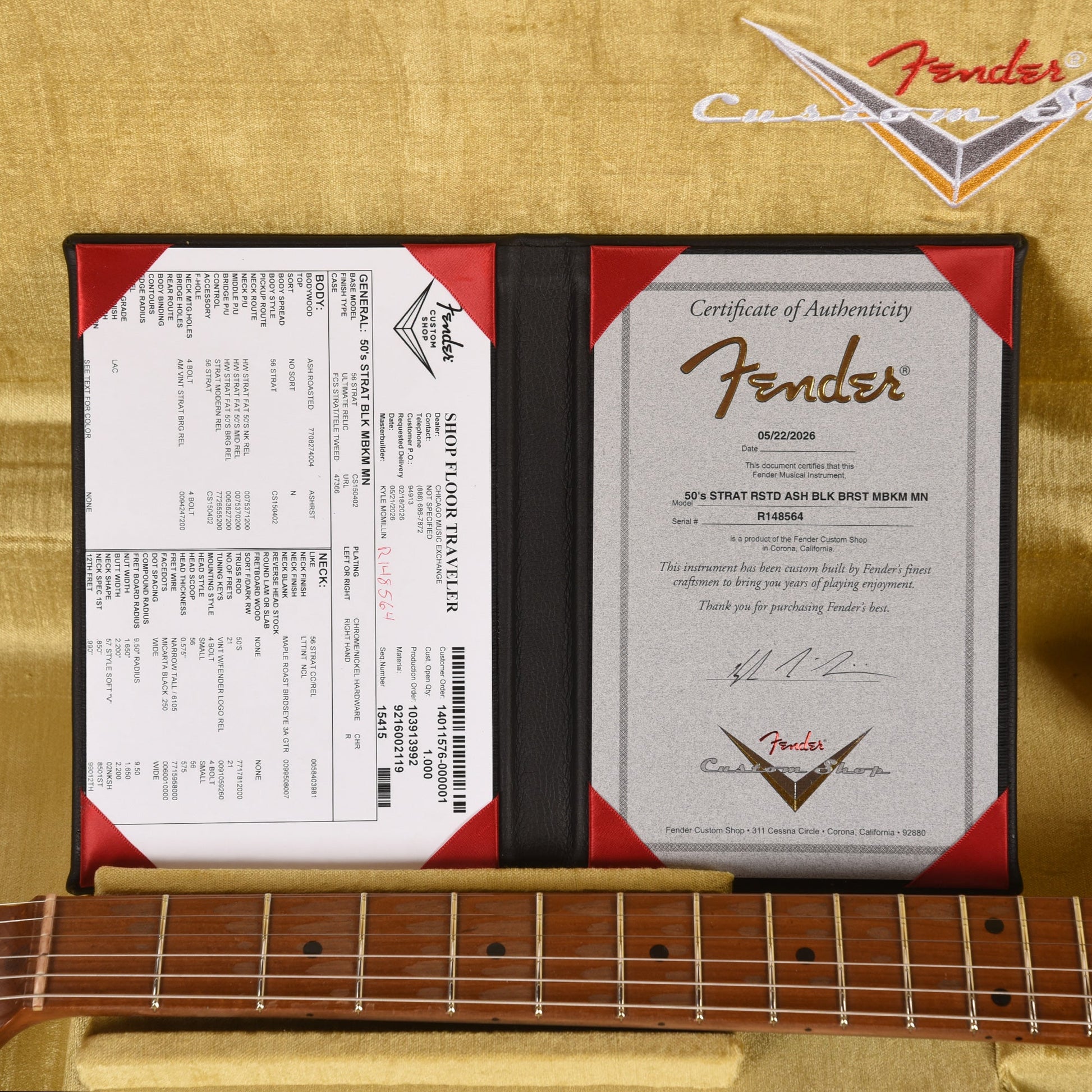 Fender Custom Shop '50s 3A Birdseye Neck Strat Ultimate Relic Black Burst Master Built By Kyle McMillin