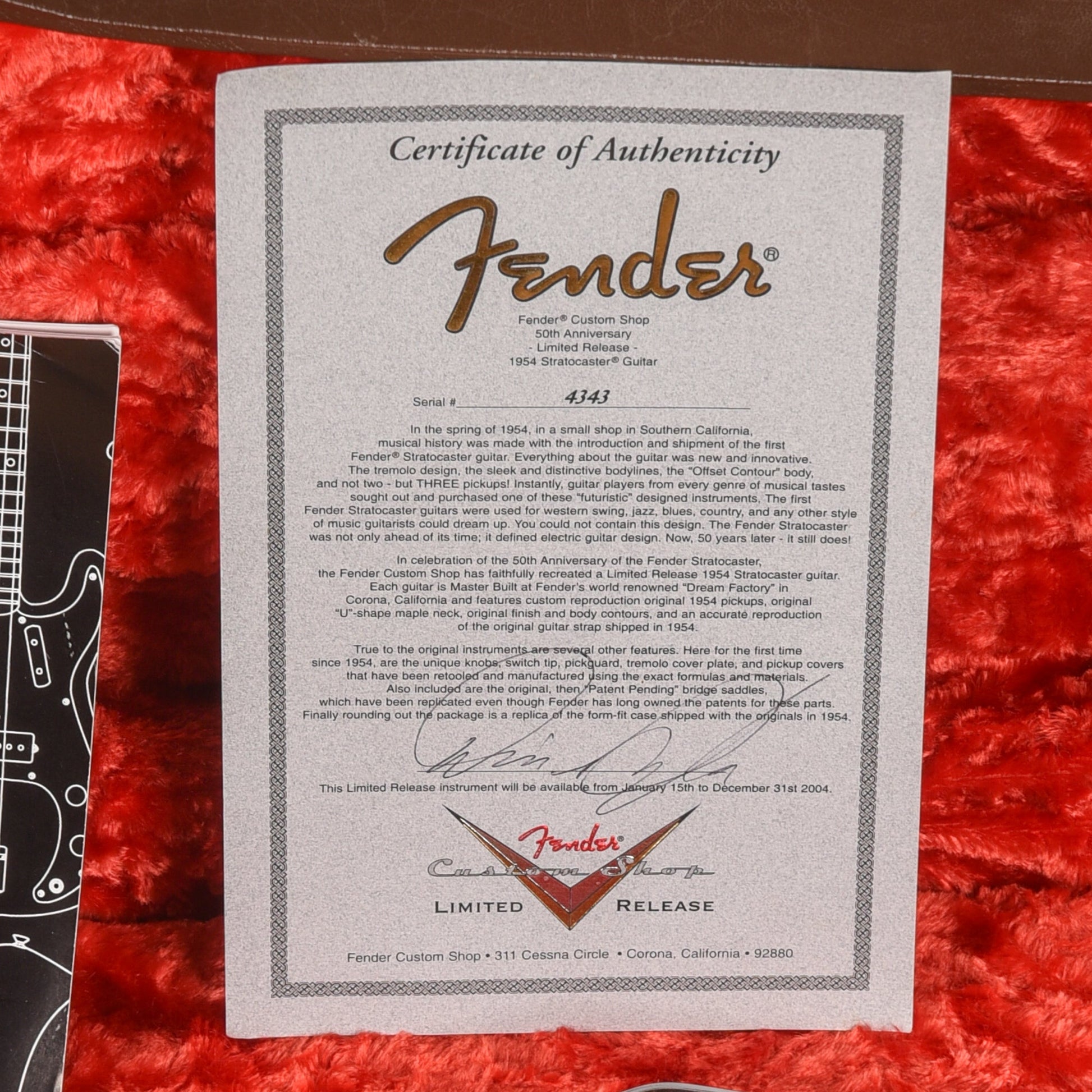 Fender Custom Shop 50th Anniversary '54 Stratocaster Reissue Sunburst 2004