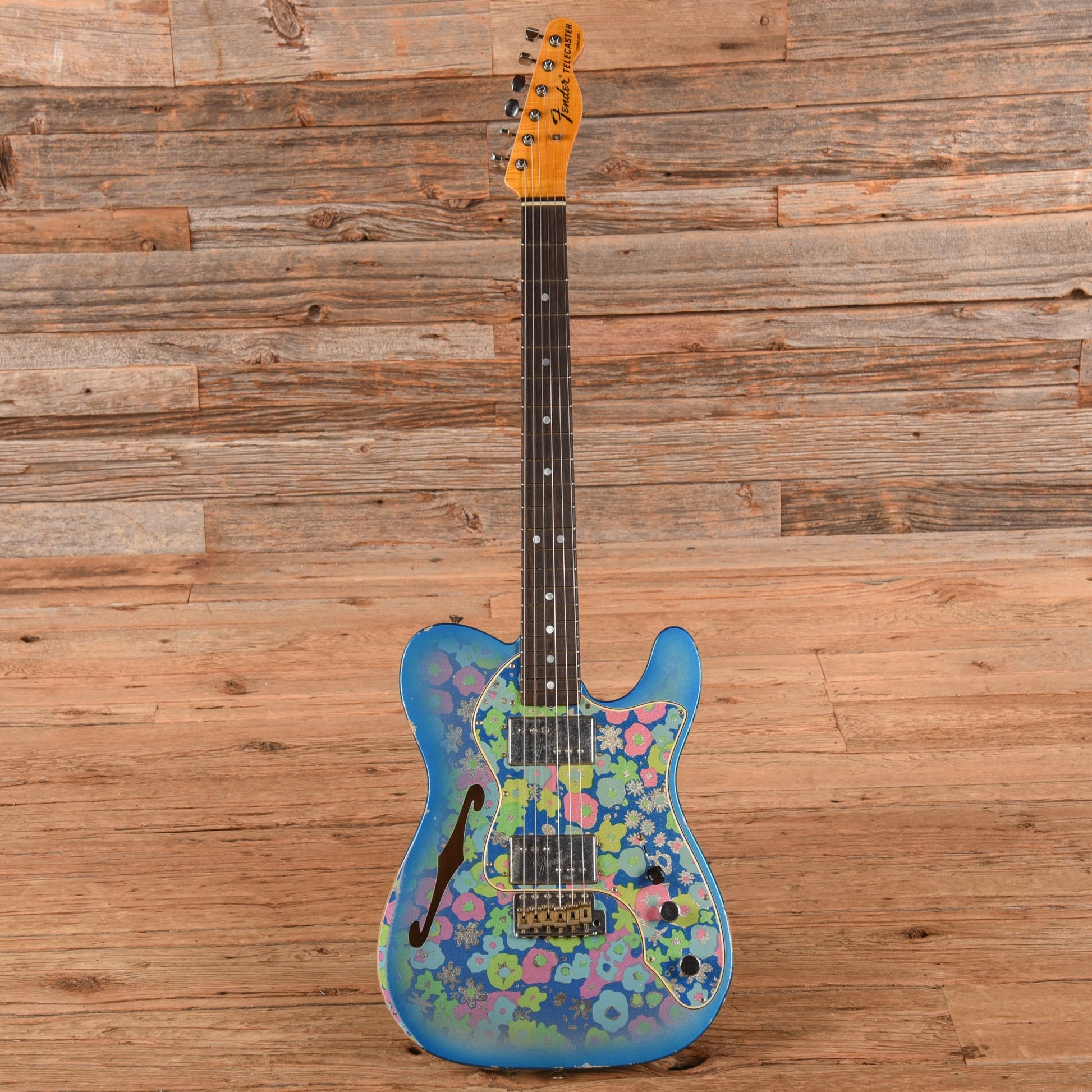 Fender Custom Shop Limited Edition 1972 Telecaster Thinline Rosewood Relic w/Trem Blue Flower 2019