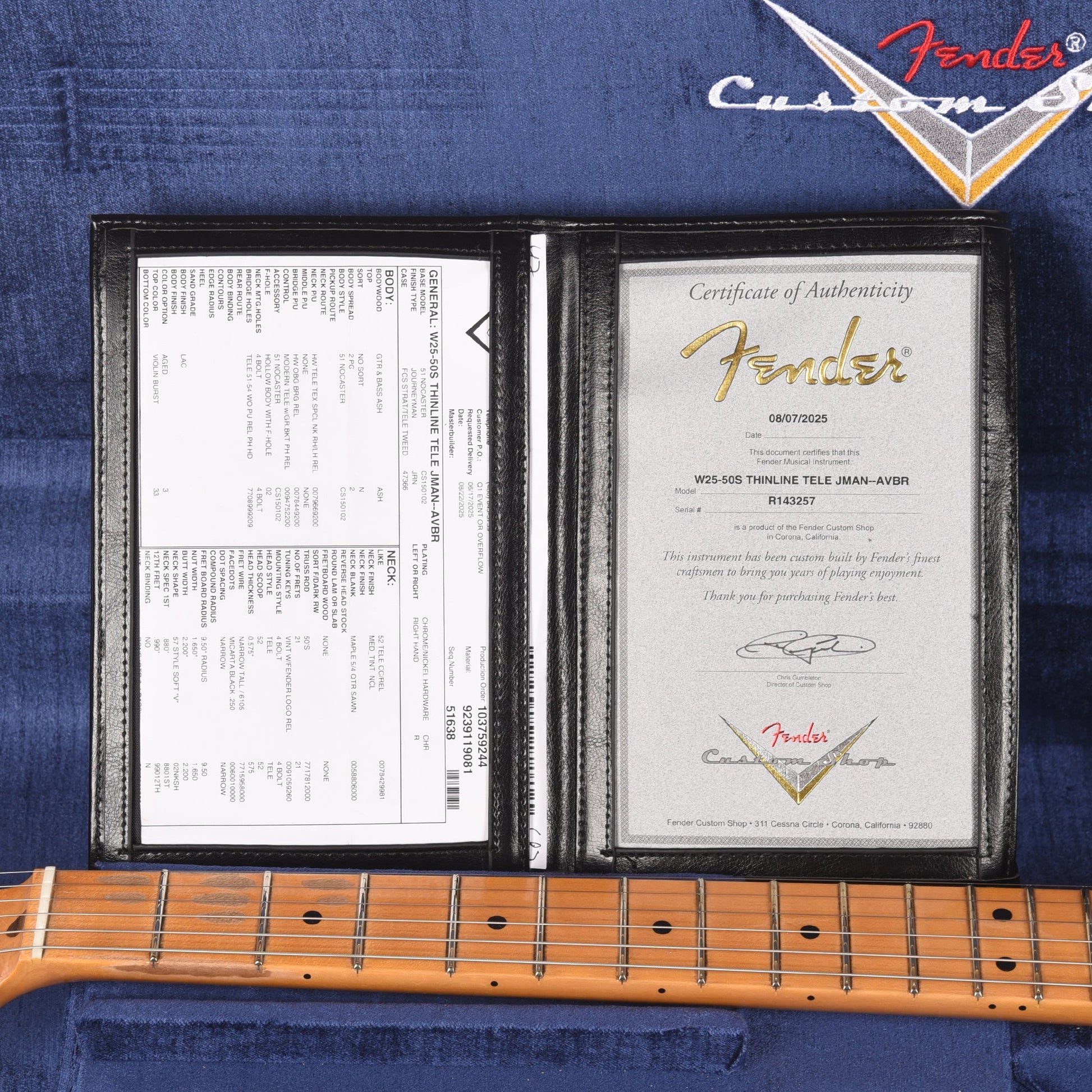 Fender Custom Shop 1950s Telecaster Thinline Journeyman Relic Aged Violin Burst