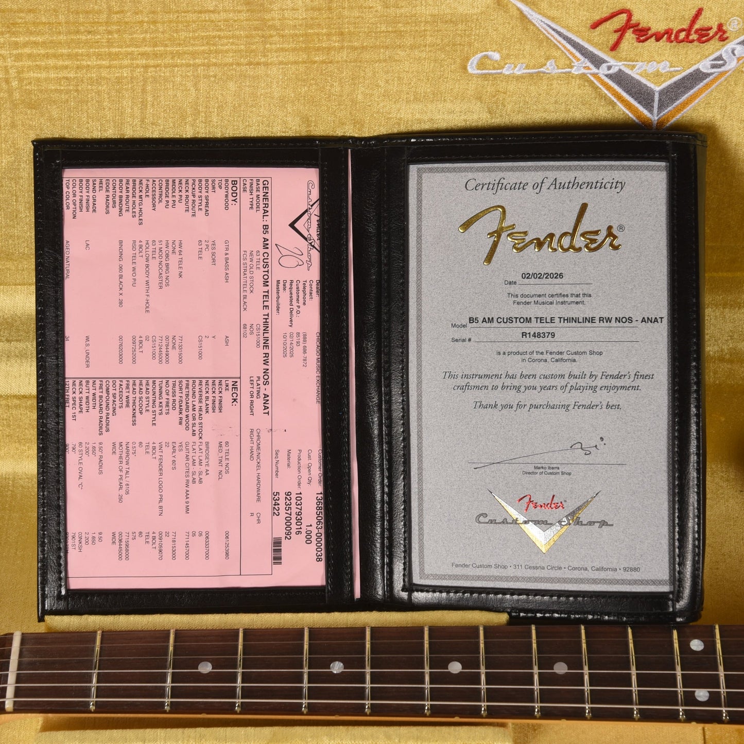 Fender Custom Shop American Custom Telecaster Thinline NOS Aged Natural