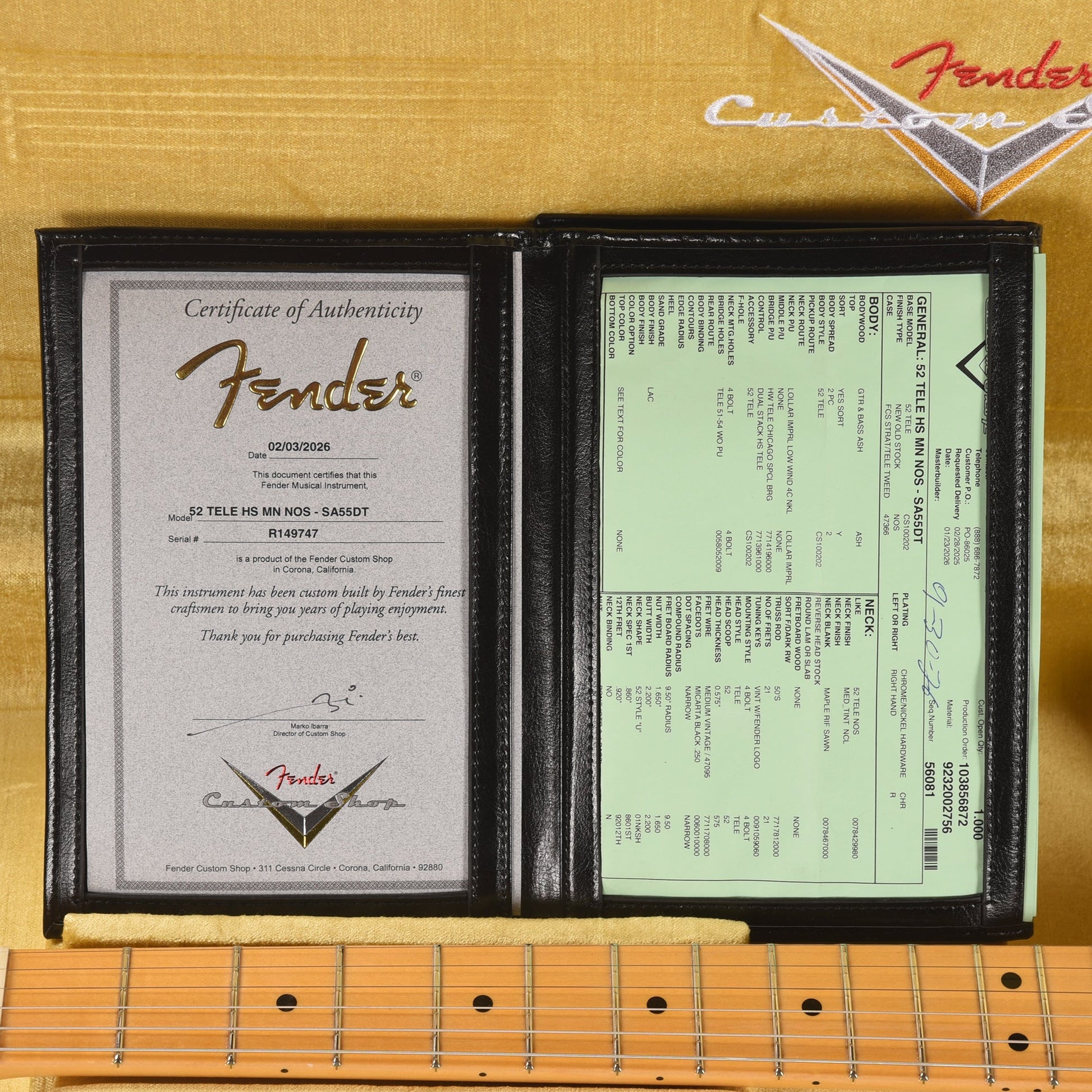 Fender Custom Shop 1952 Telecaster HS "Chicago Special" NOS Super Aged '55 Desert Tan