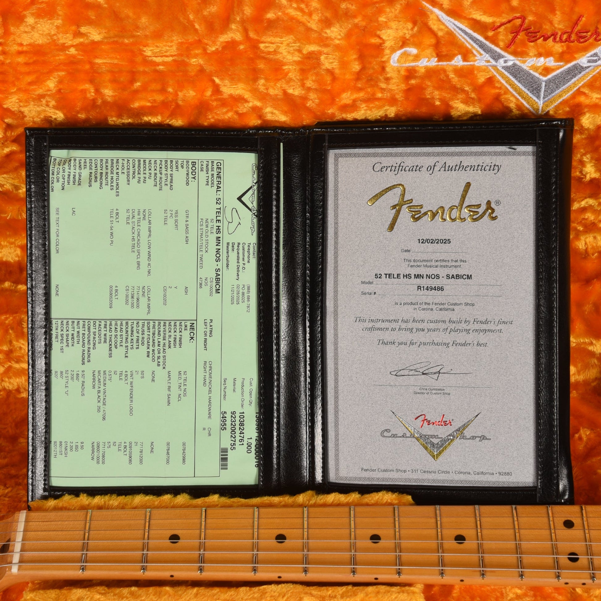 Fender Custom Shop 1952 Telecaster HS "Chicago Special" NOS Super Aged Blue Ice Metallic