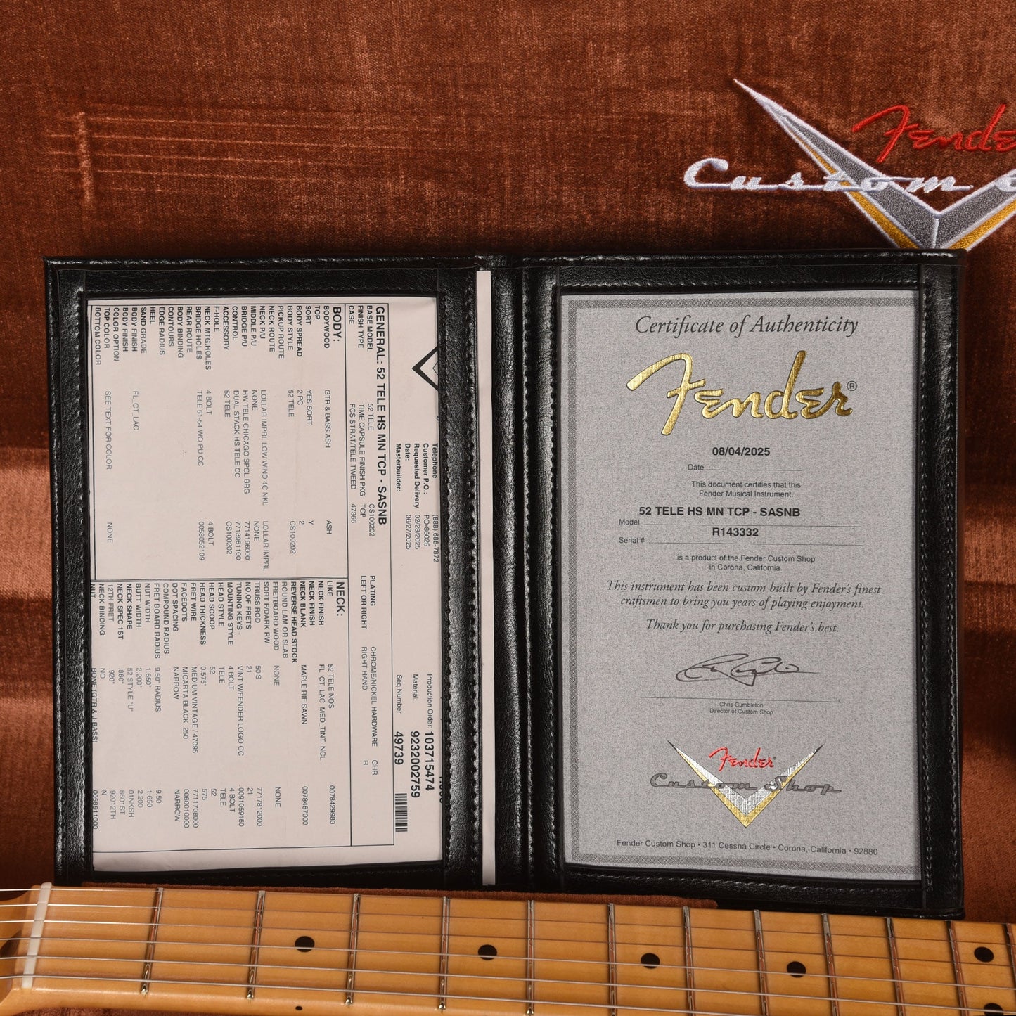 Fender Custom Shop 1952 Telecaster HS "Chicago Special" Time Capsule Super Aged Sonic Blue
