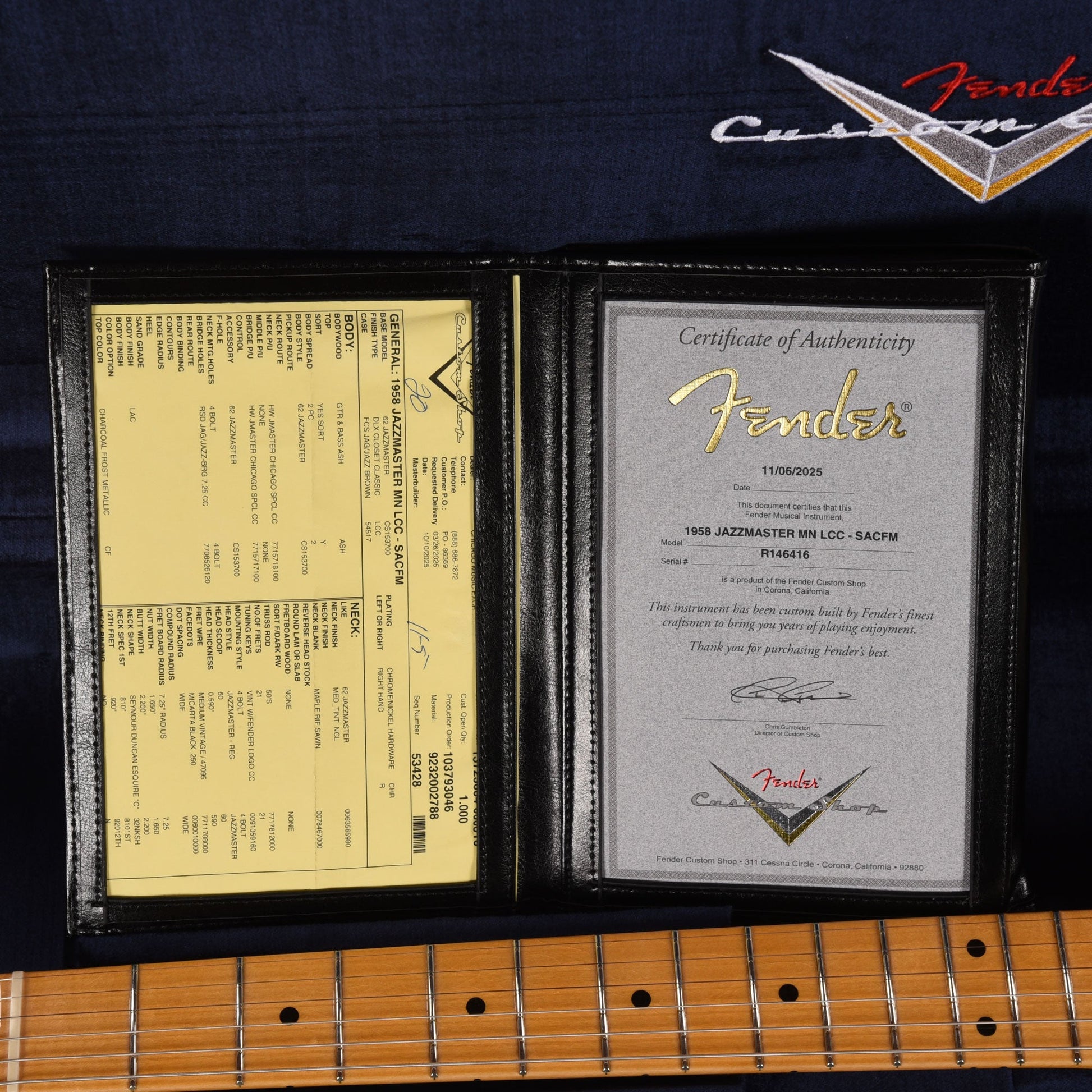 Fender Custom Shop 1958 Jazzmaster "Chicago Special" NOS Super Aged Charcoal Frost Metallic