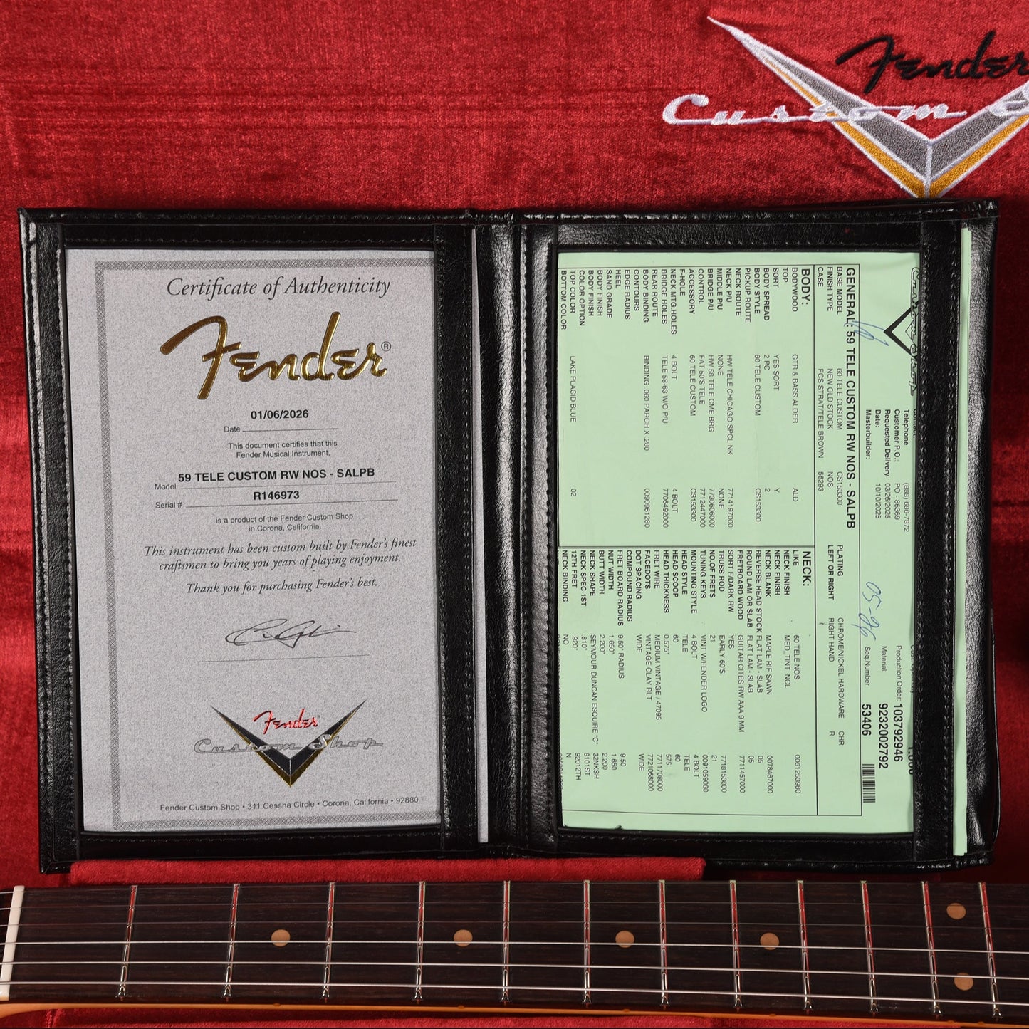 Fender Custom Shop 1959 Telecaster "Chicago Special" NOS Super Aged Lake Placid Blue