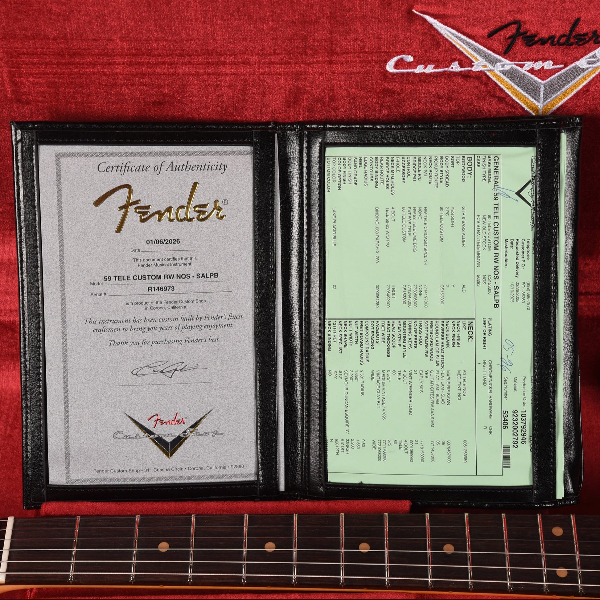 Fender Custom Shop 1959 Telecaster "Chicago Special" NOS Super Aged Lake Placid Blue