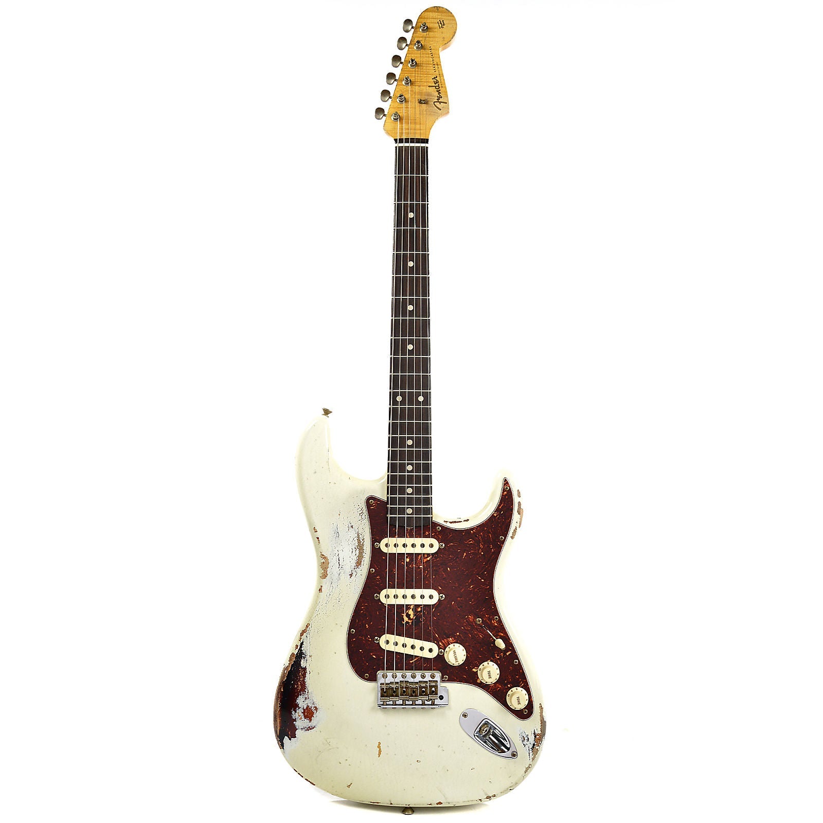 Fender Custom Shop 1960 Stratocaster Heavy Relic RW Olympic White Over 3 Tone Sunburst Master Built by Dennis Galuszka