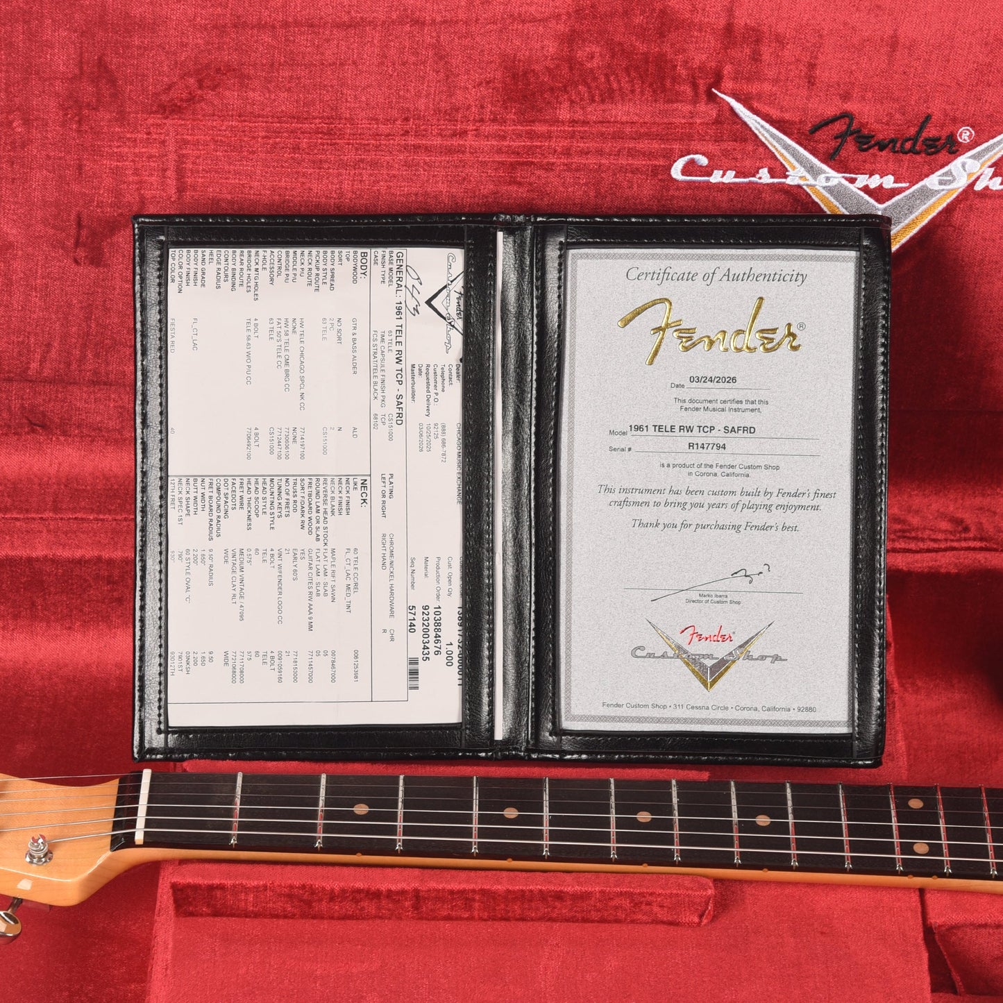 Fender Custom Shop 1961 Telecaster "Chicago Special" Time Capsule Super Aged Fiesta Red