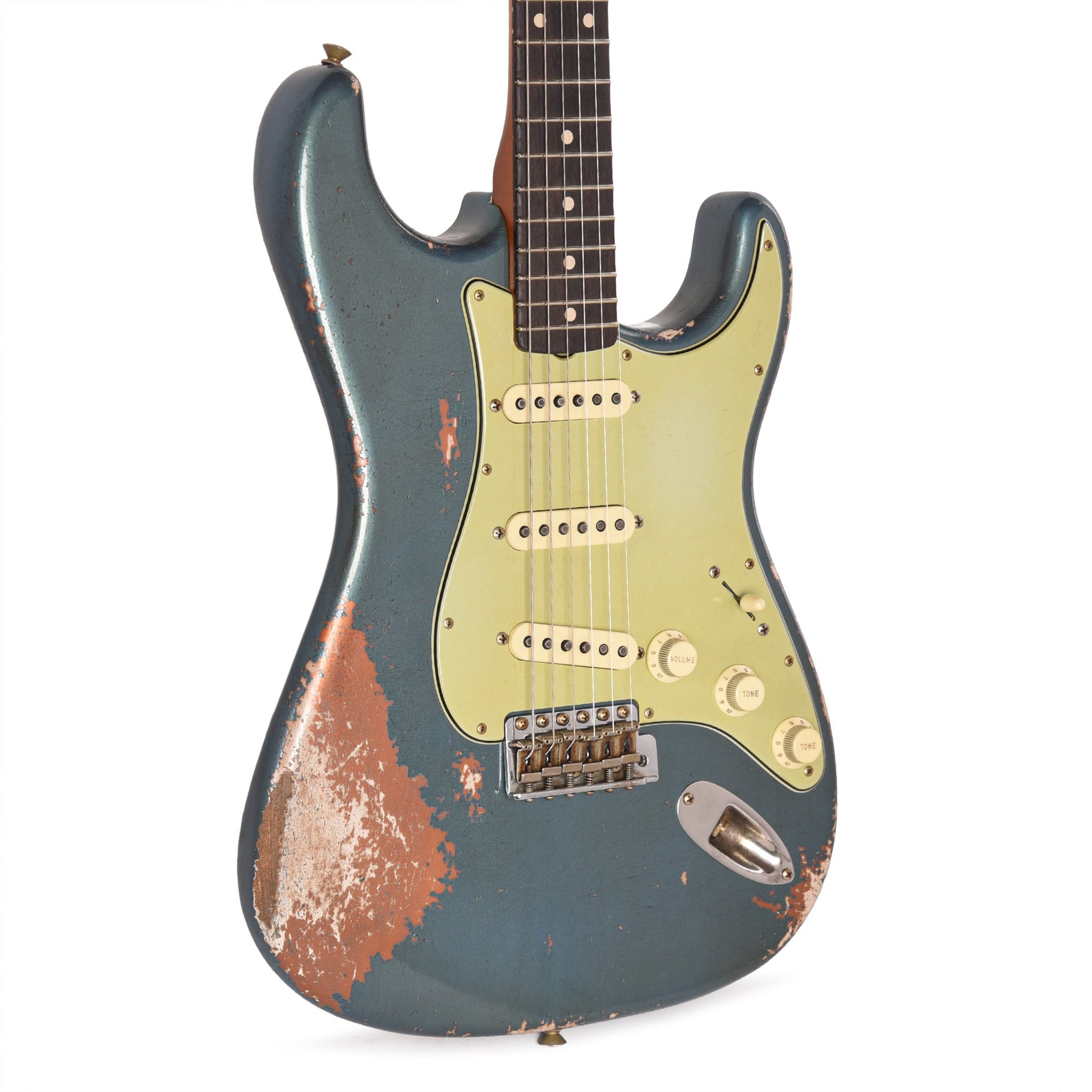 Fender Custom Shop 1962 AA Flame Neck Stratocaster Relic Aged Lake Placid Blue over Burnt Copper Masterbuilder Apprentice Built By Dan Gonzalez