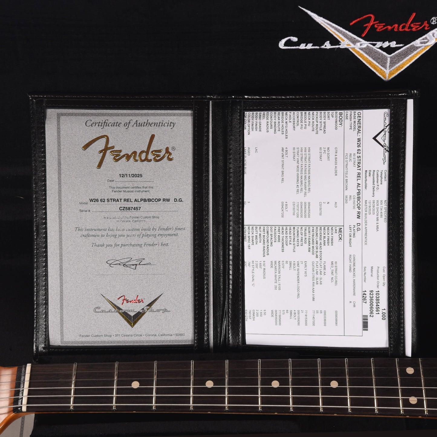 Fender Custom Shop 1962 AA Flame Neck Stratocaster Relic Aged Lake Placid Blue over Burnt Copper Masterbuilder Apprentice Built By Dan Gonzalez