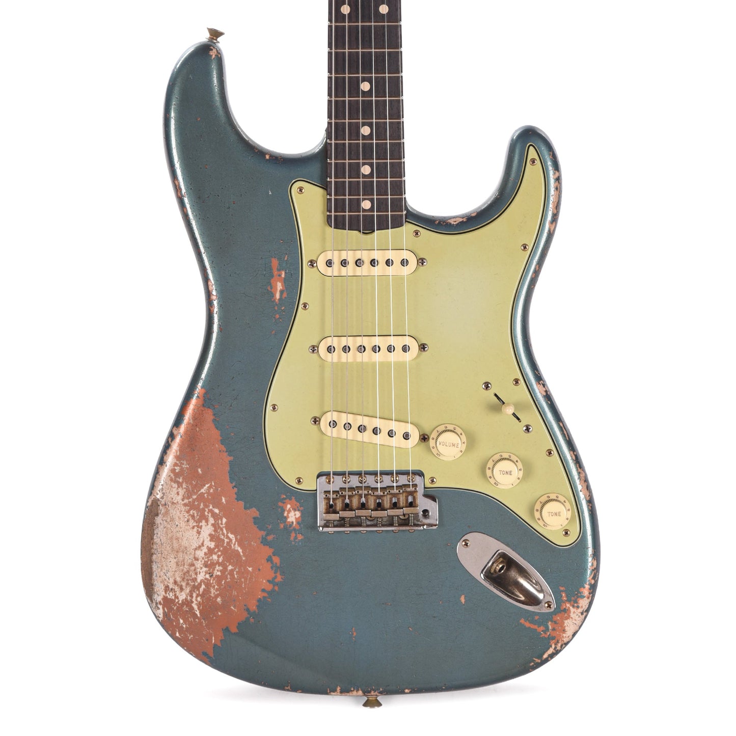 Fender Custom Shop 1962 AA Flame Neck Stratocaster Relic Aged Lake Placid Blue over Burnt Copper Masterbuilder Apprentice Built By Dan Gonzalez