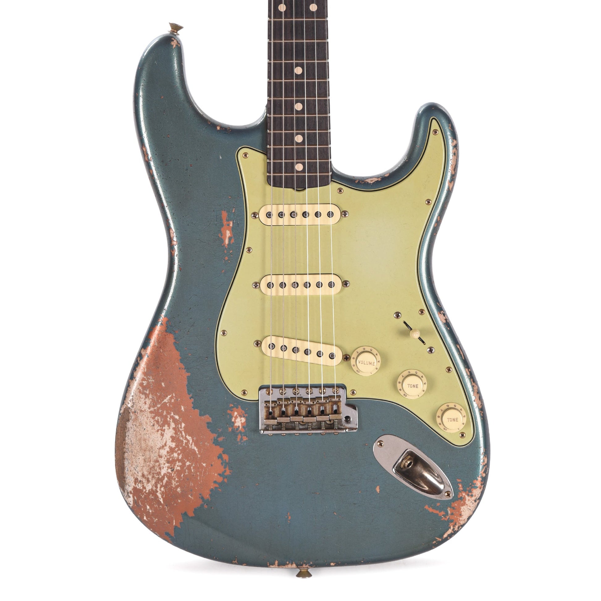 Fender Custom Shop 1962 AA Flame Neck Stratocaster Relic Aged Lake Placid Blue over Burnt Copper Masterbuilder Apprentice Built By Dan Gonzalez