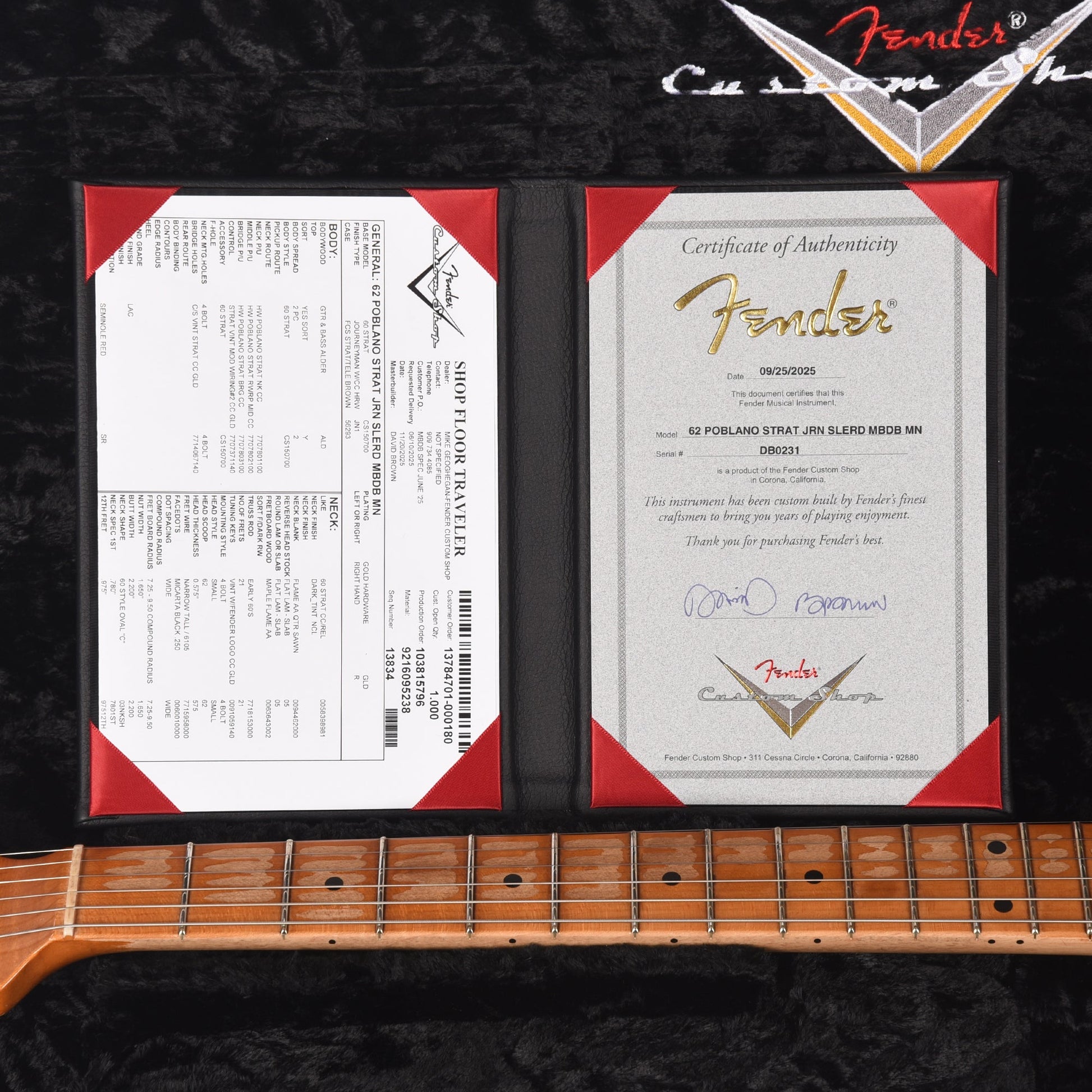Fender Custom Shop 1962 Ancho Poblano Stratocaster Journeyman Relic Seminole Red Master Built by David Brown w/Josefina Hand-Wound Pickups