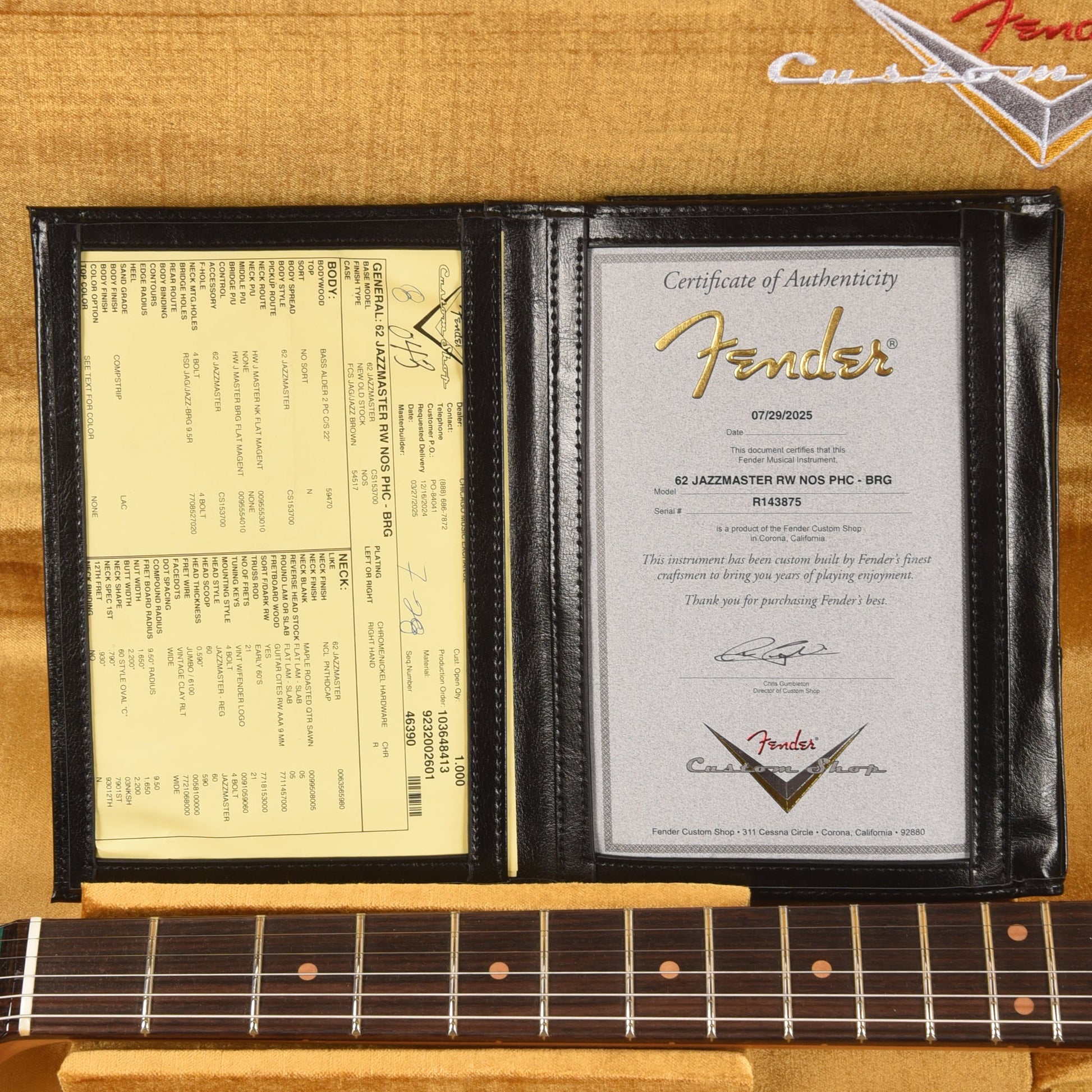 Fender Custom Shop 1962 Jazzmaster NOS British Racing Green w/Olympic White Competition Stripes