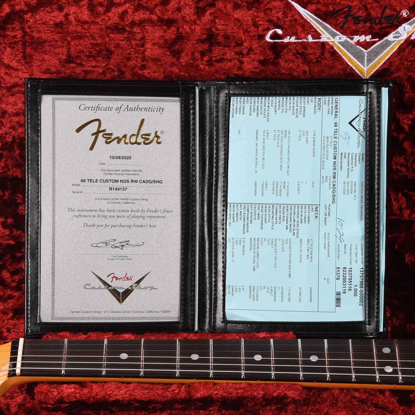 Fender Custom Shop 1968 Custom Telecaster "Chicago Special" NOS Cadillac Green Top & Back w/Shoreline Gold Side