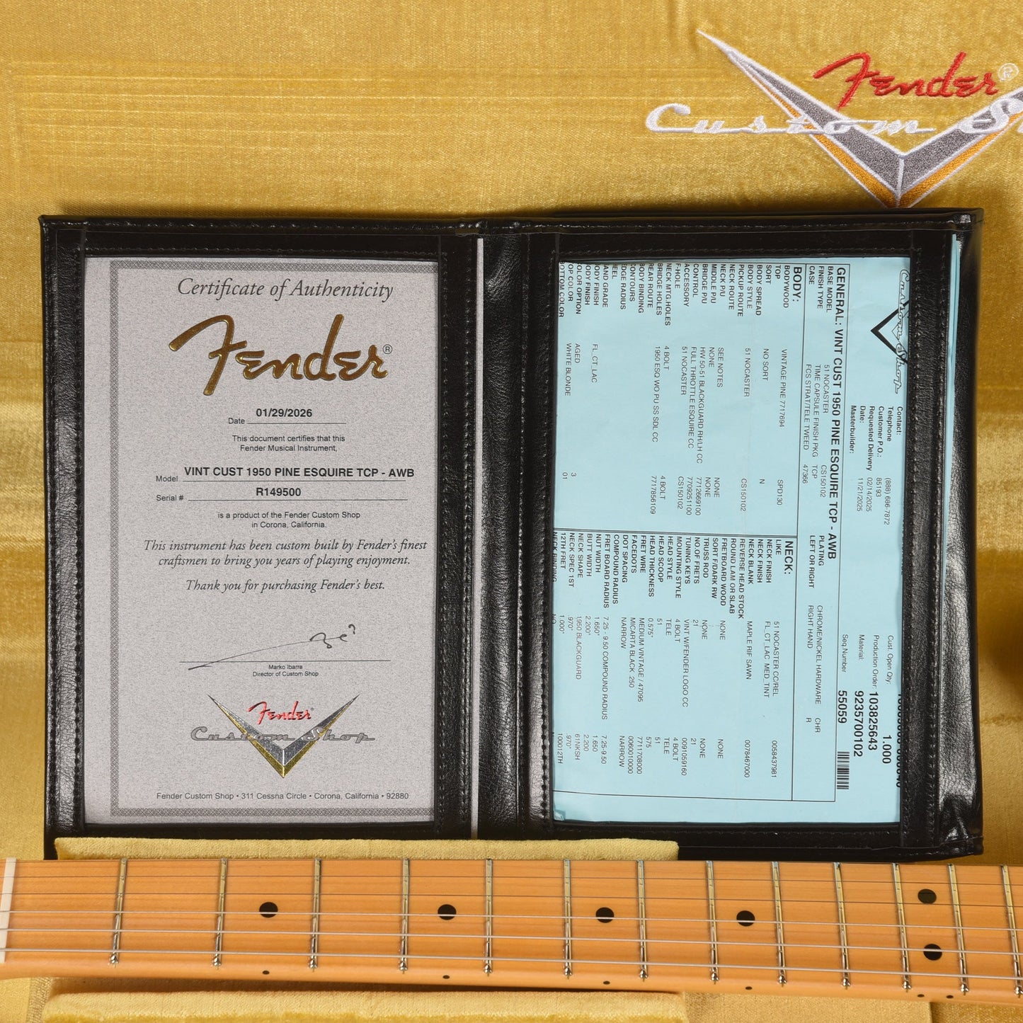 Fender Custom Shop Vintage Custom 1950 Pine Esquire Time Capsule Aged White Blonde