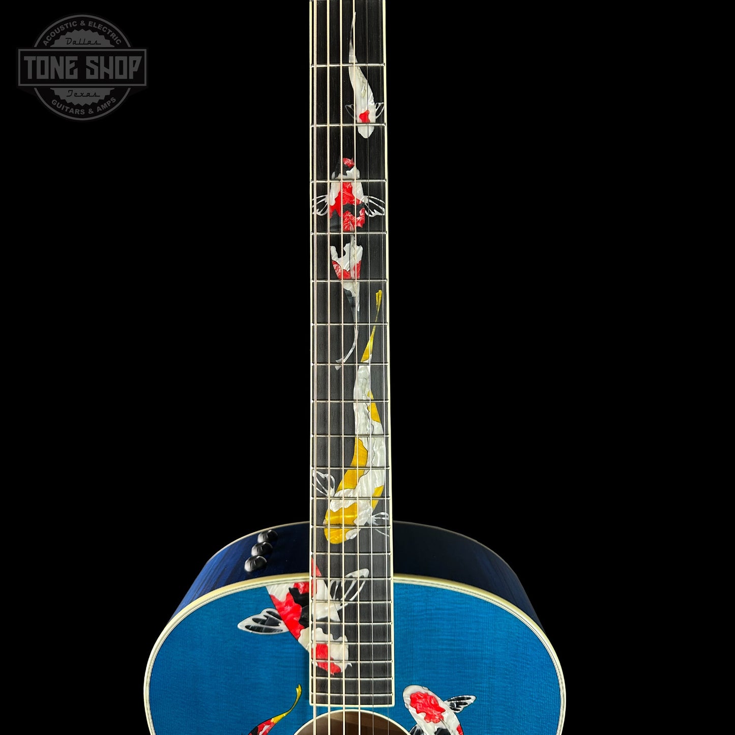 Taylor Custom Grand Pacific Aquamarine Koi Motif w/case w/matching Circa 74 amp