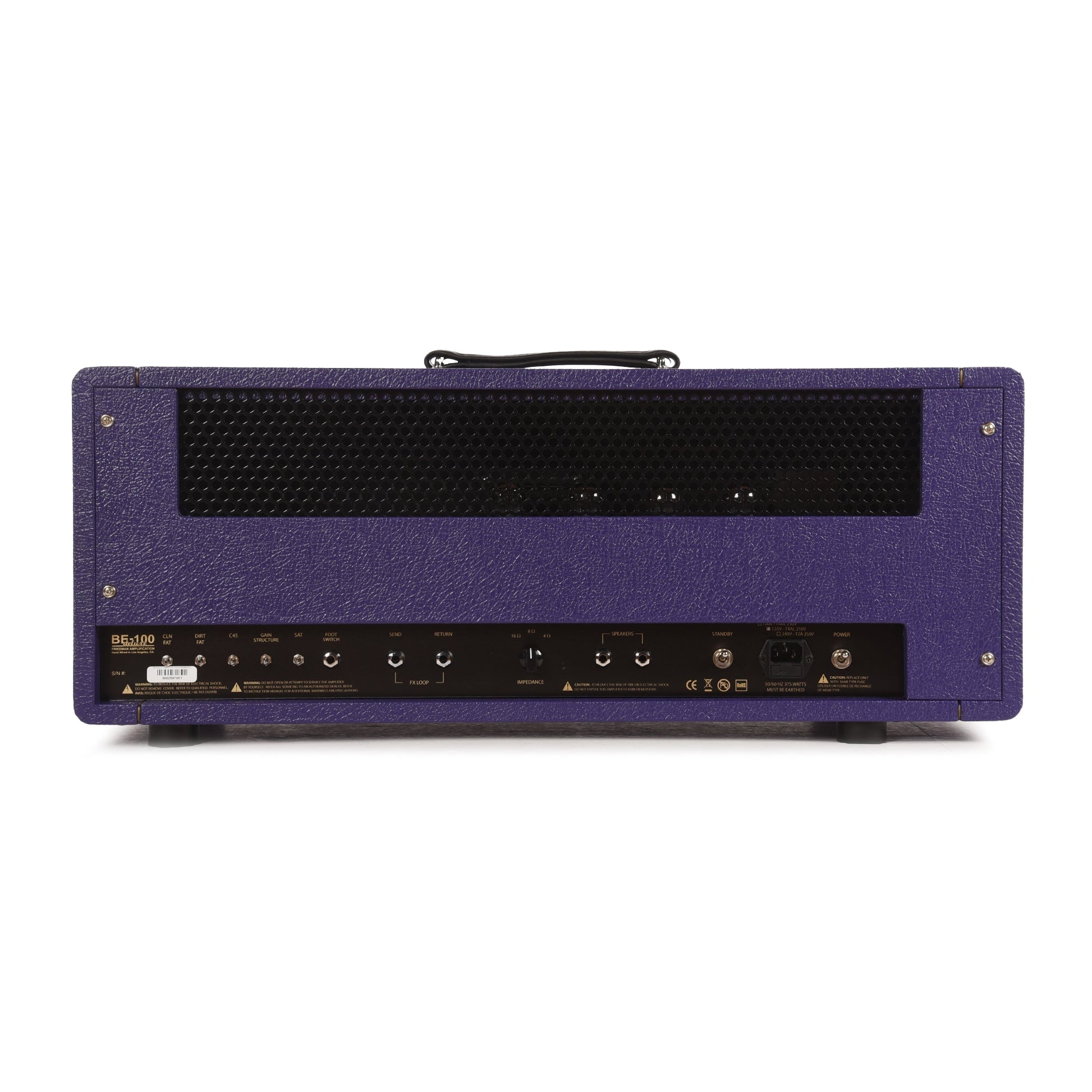 Friedman BE-100 Deluxe 3-Channel EL34 100W Head Purple Elephant w/ Aged British Style Large Check Grille