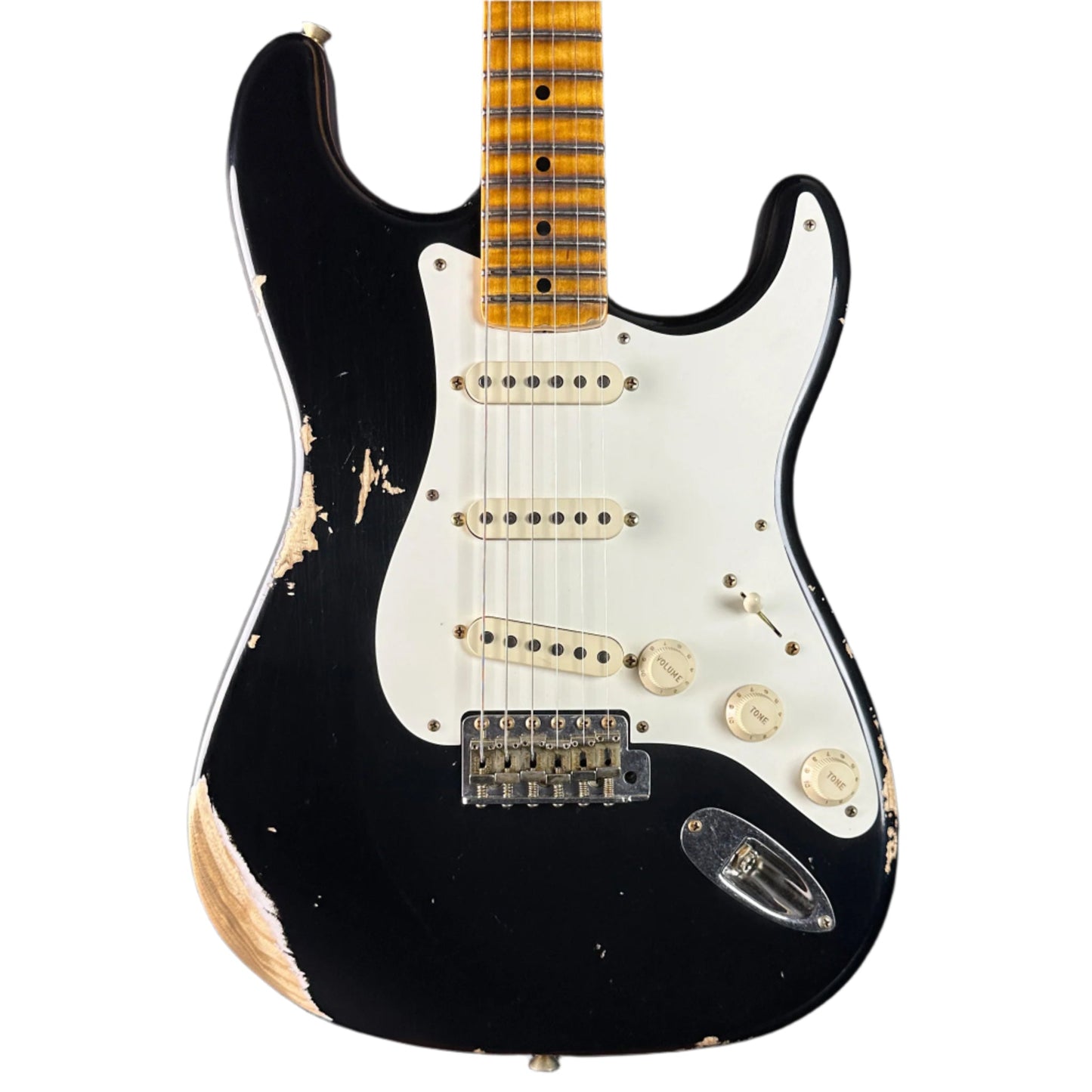 Fender Custom Shop 1957 Stratocaster Relic Black AAA Maple Neck w/case CZ584781