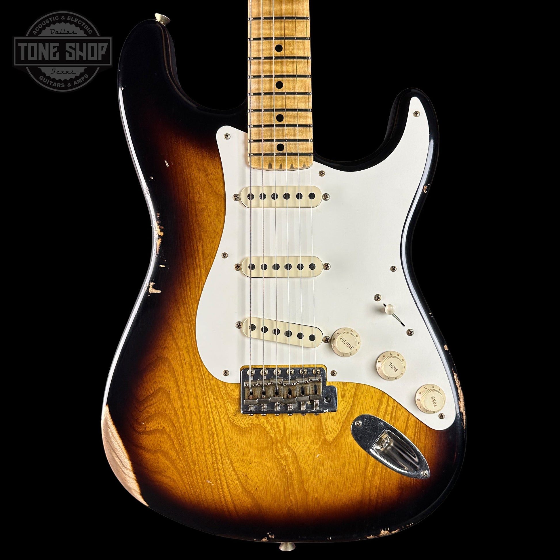 Fender Custom Shop 1957 Stratocaster Relic 2 Tone Sunburst AAA Maple Neck w/case