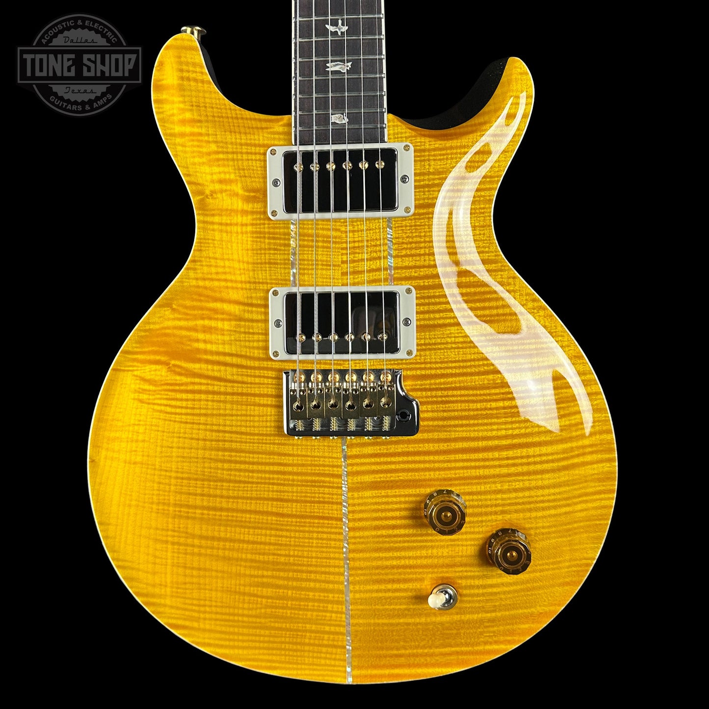 PRS Santana Retro 10 Top Sprayer's Choice Santana Yellow Gold Holoflake Back w/case 0415510
