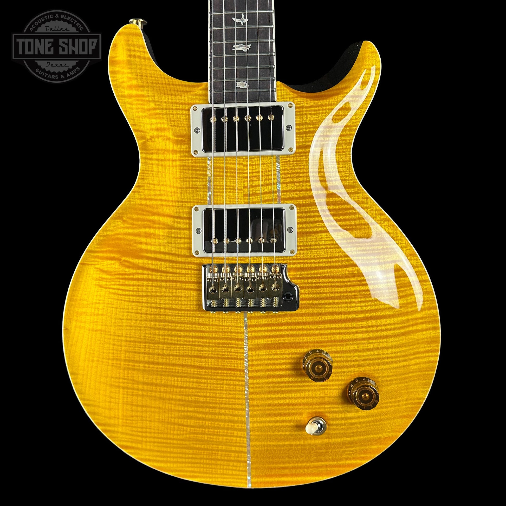 PRS Santana Retro 10 Top Sprayer's Choice Santana Yellow Gold Holoflake Back w/case 0415510