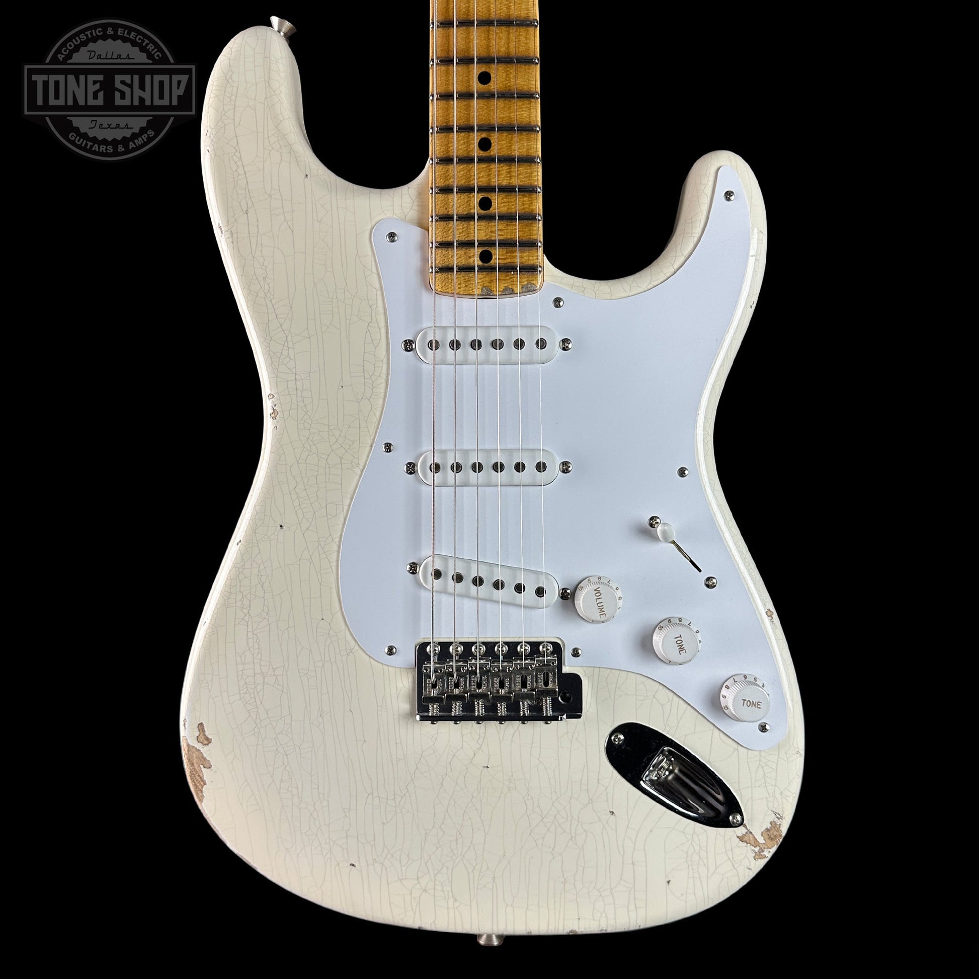 Fender Custom Shop Limited Edition Fat '54 Strat Relic w/Closet Classic Hardware Aged Arctic White w/case