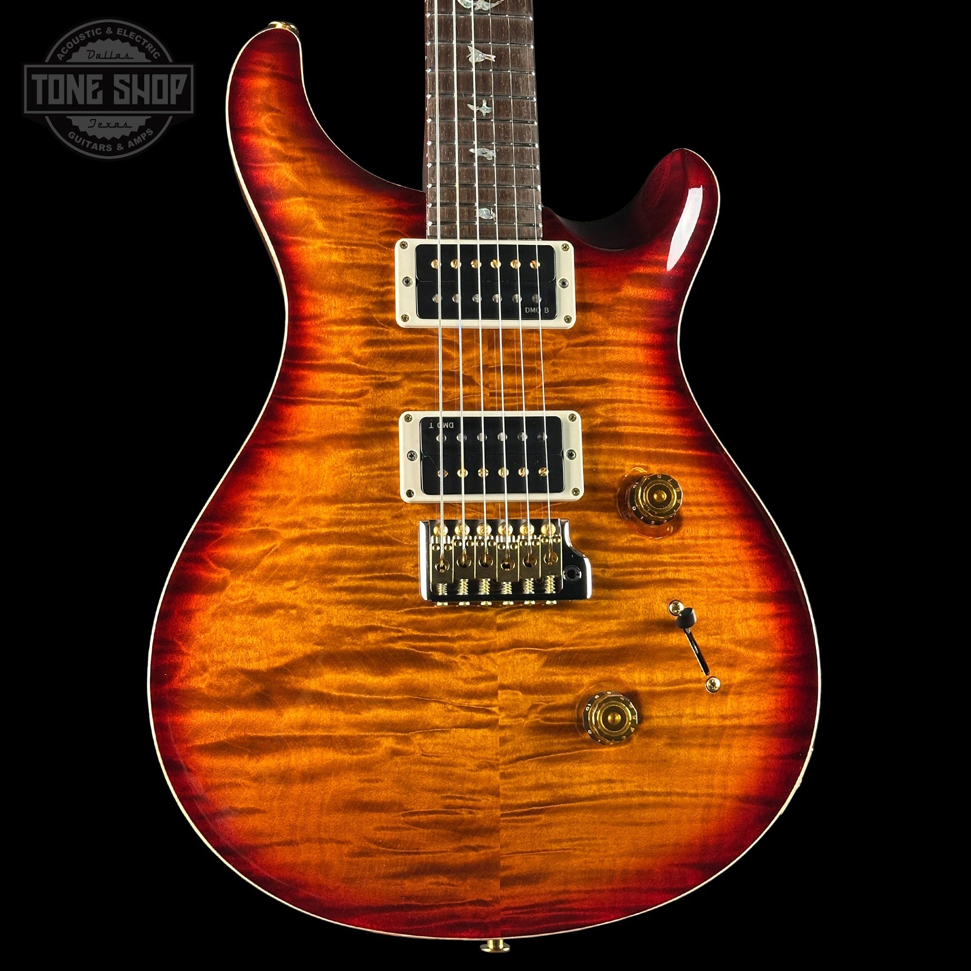 PRS Wood Library Custom 24 Quilt 10 Top Dark Cherry Sunburst w/case 0406615
