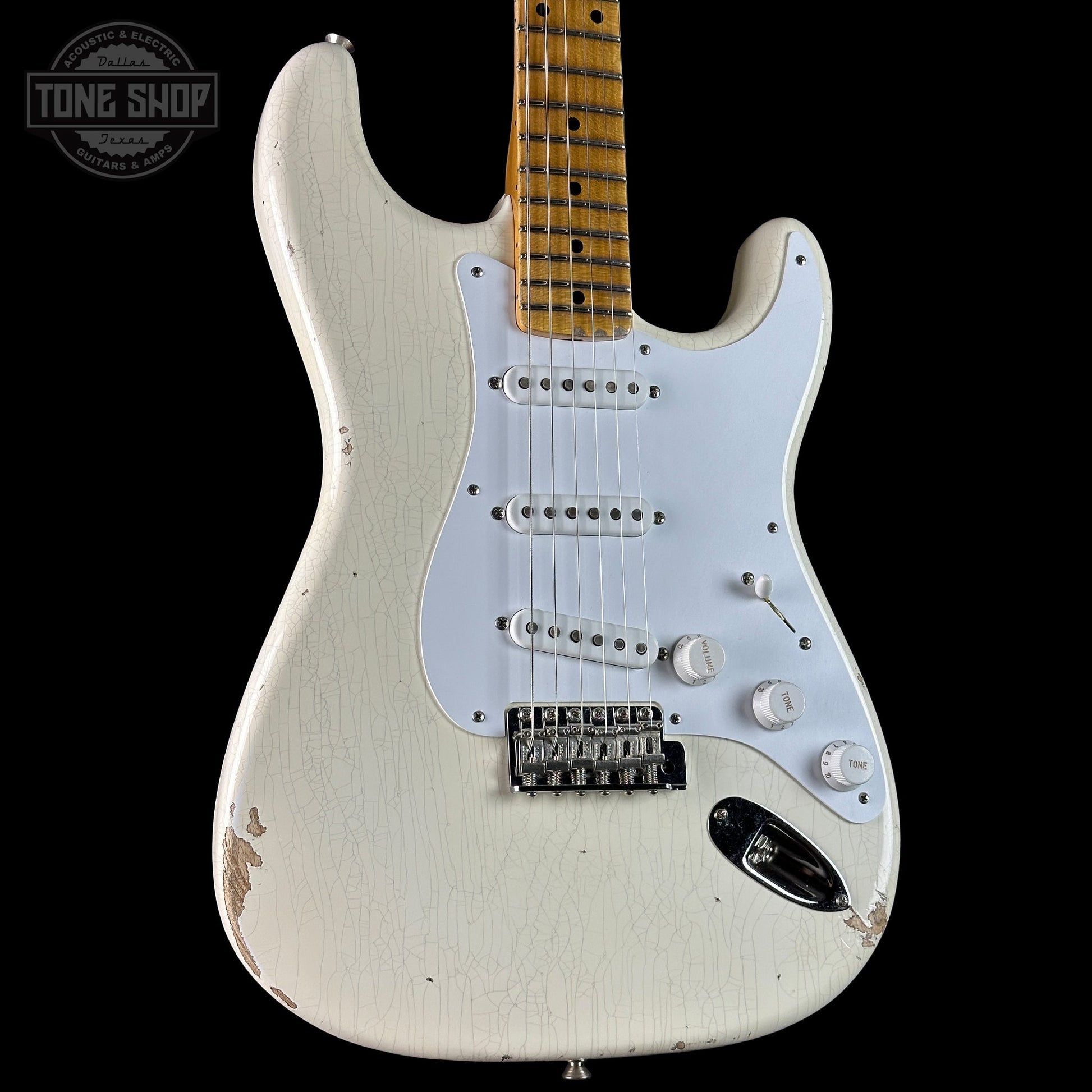 Fender Custom Shop Limited Edition Fat '54 Strat Relic w/Closet Classic Hardware Aged Arctic White w/case