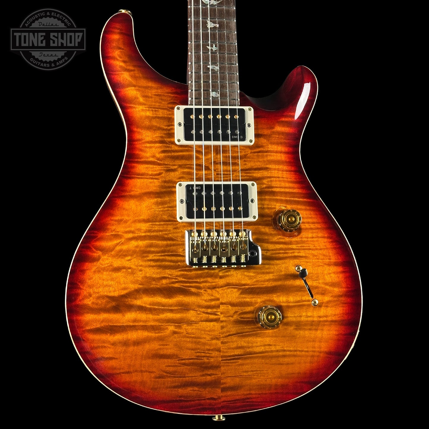 PRS Wood Library Custom 24 Quilt 10 Top Dark Cherry Sunburst w/case 0406615