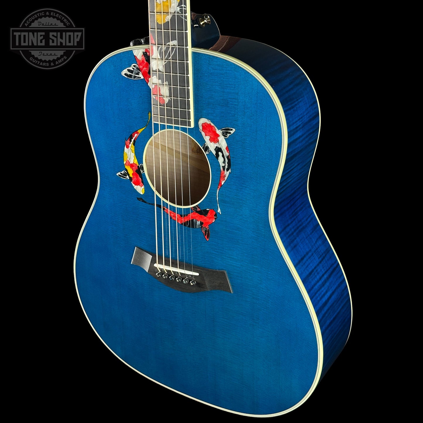 Taylor Custom Grand Pacific Aquamarine Koi Motif w/case w/matching Circa 74 amp