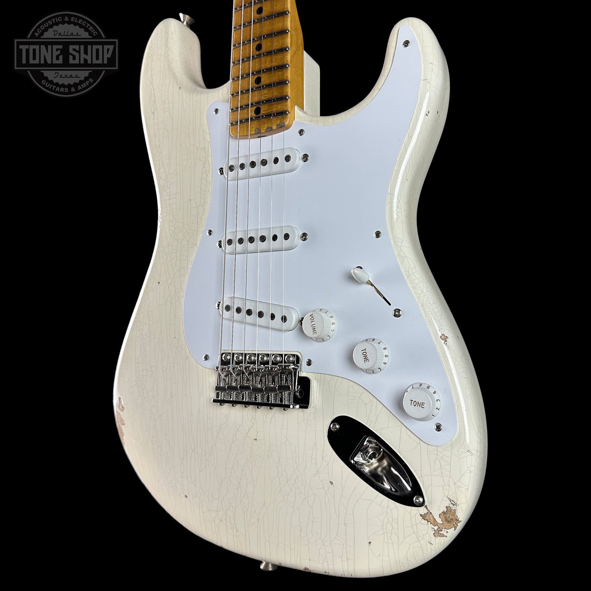 Fender Custom Shop Limited Edition Fat '54 Strat Relic w/Closet Classic Hardware Aged Arctic White w/case