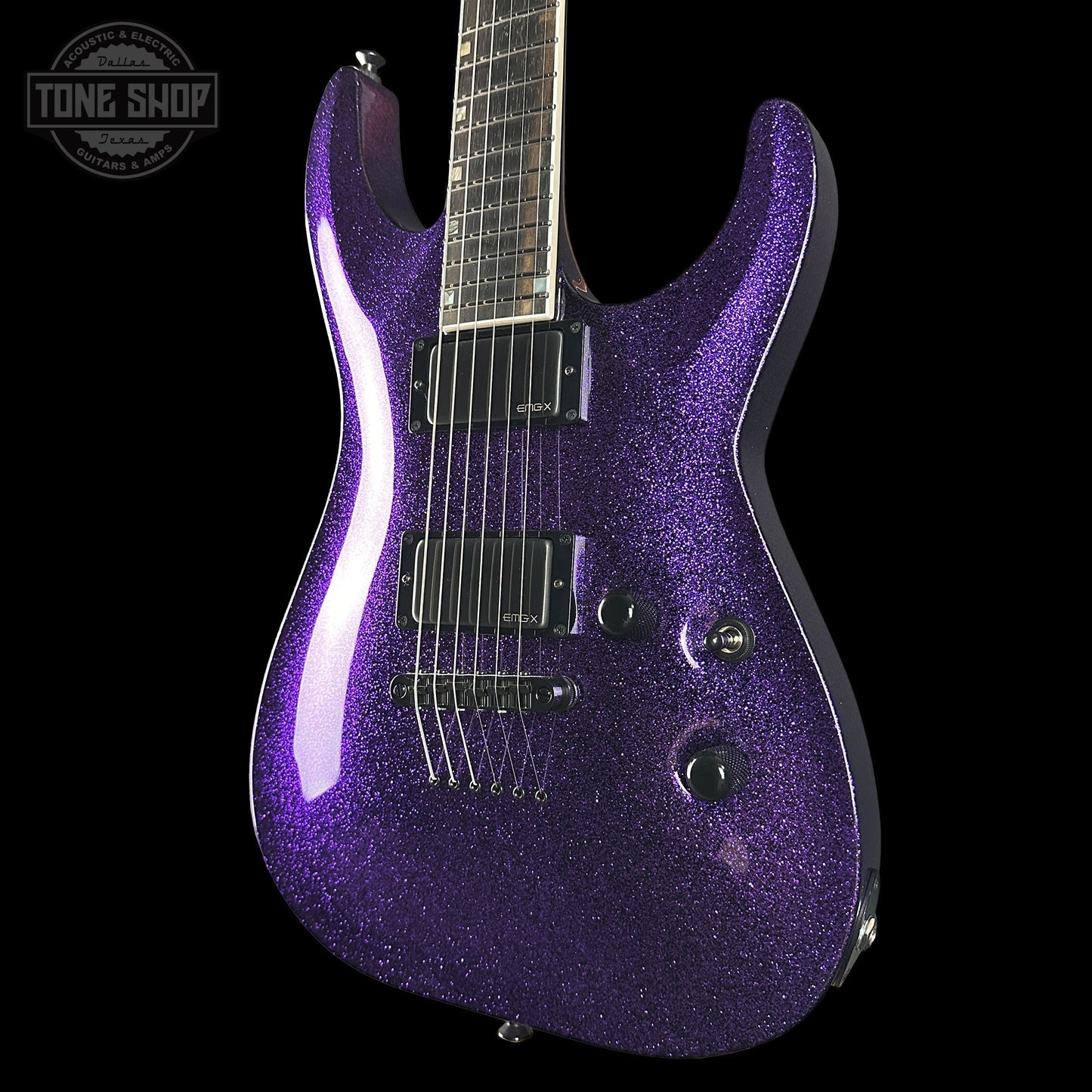 ESP USA Horizon-II Purple Sparkle EMG's w/Case