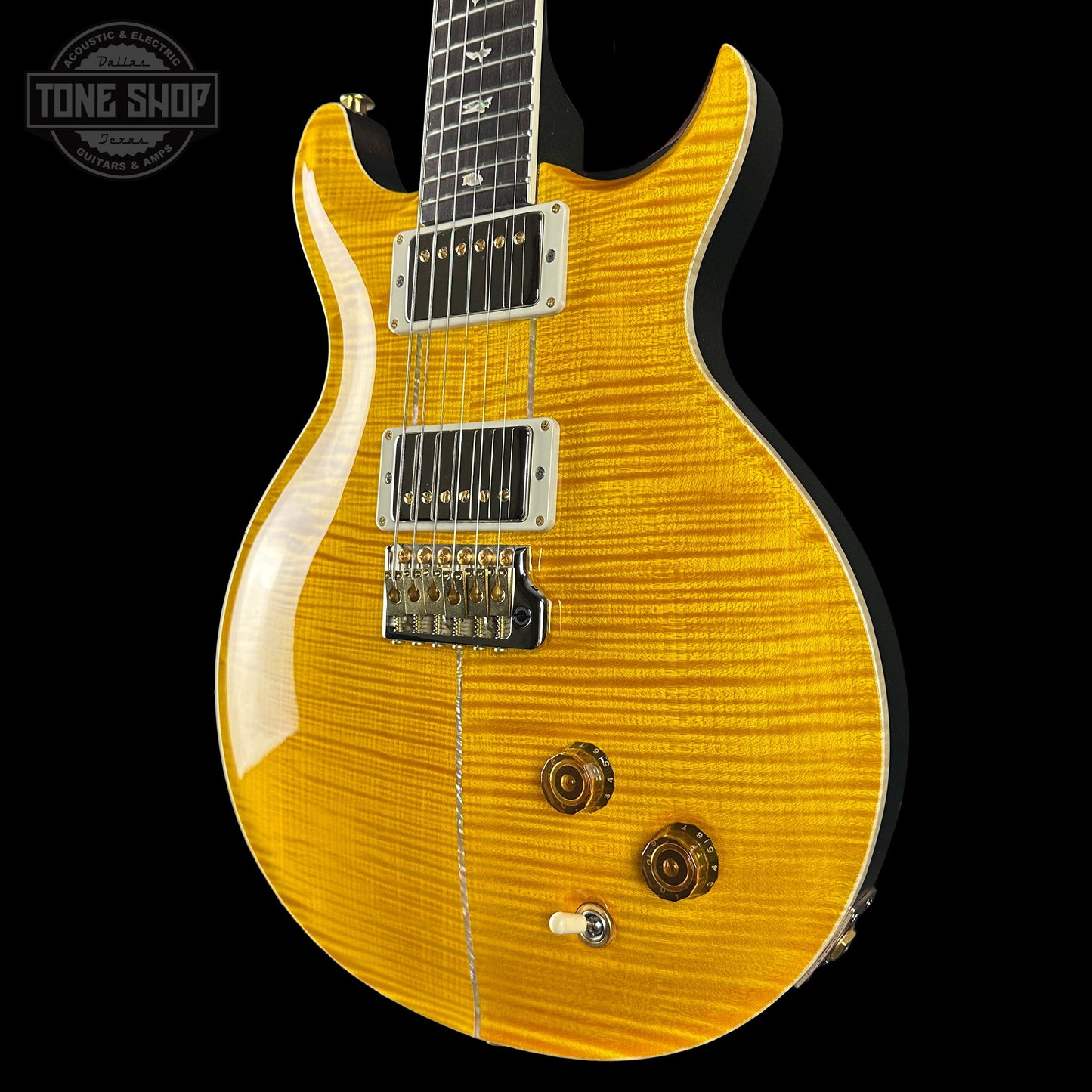 PRS Santana Retro 10 Top Sprayer's Choice Santana Yellow Gold Holoflake Back w/case 0415510