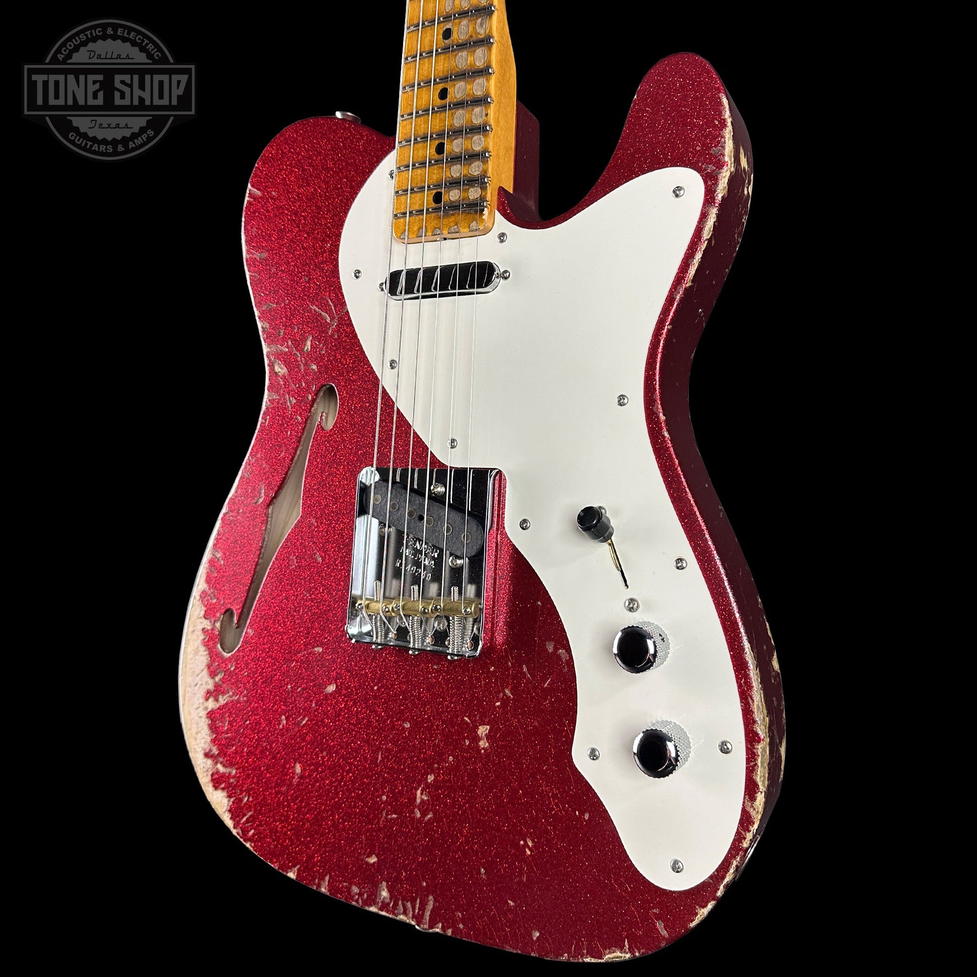 Fender Custom Shop 50s Telecaster Thinline Red Sparkle Heavy Relic w/case R149240