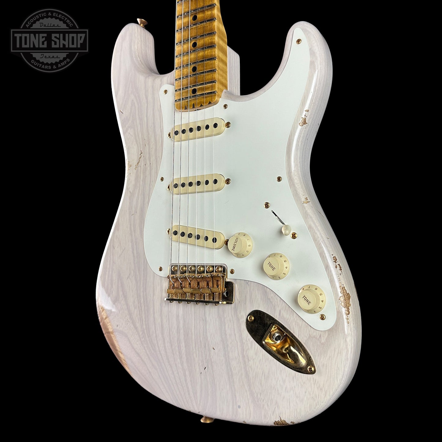 Fender Custom Shop 1957 Stratocaster Relic White Blonde AAA Maple Neck w/case CZ579122
