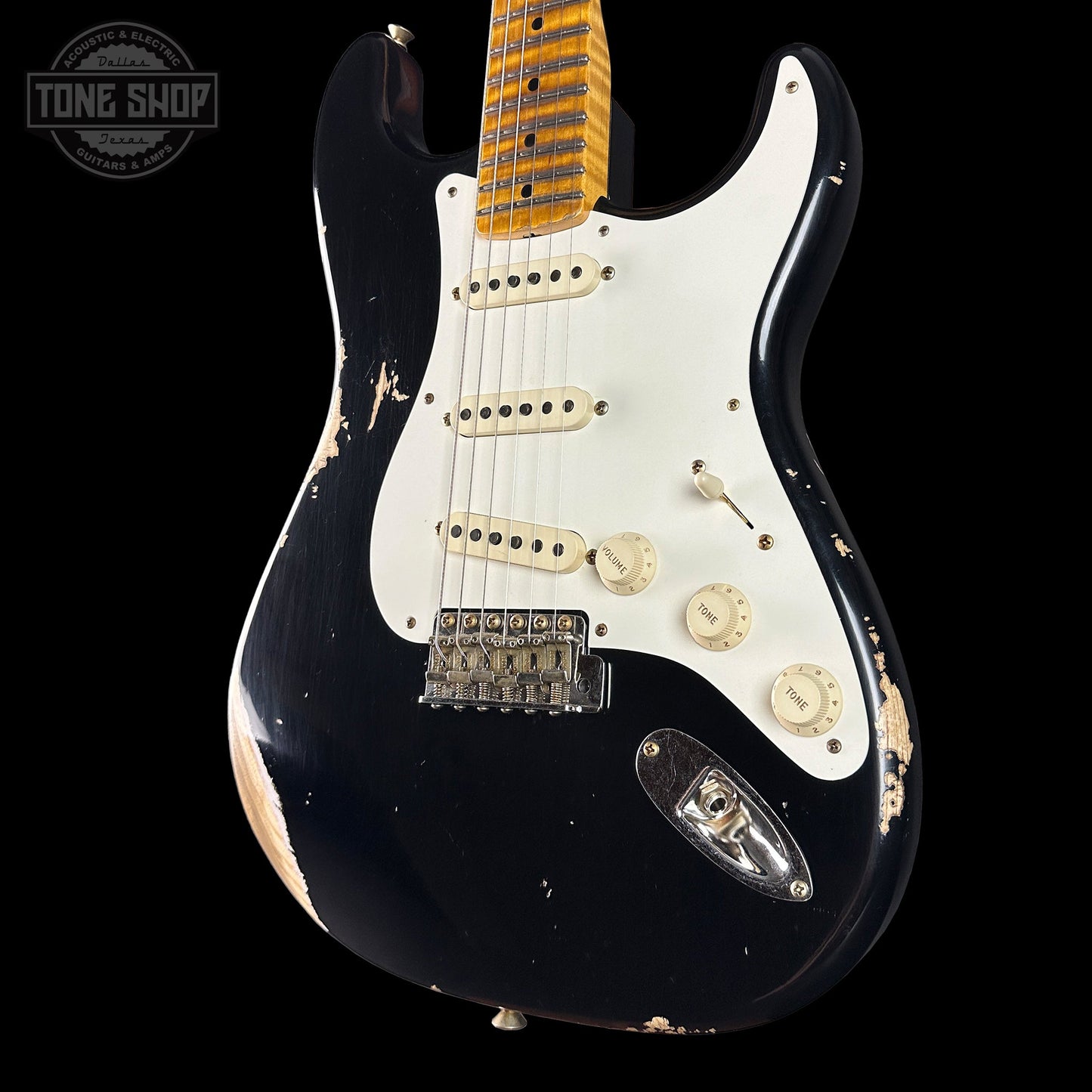 Fender Custom Shop 1957 Stratocaster Relic Black AAA Maple Neck w/case CZ584781