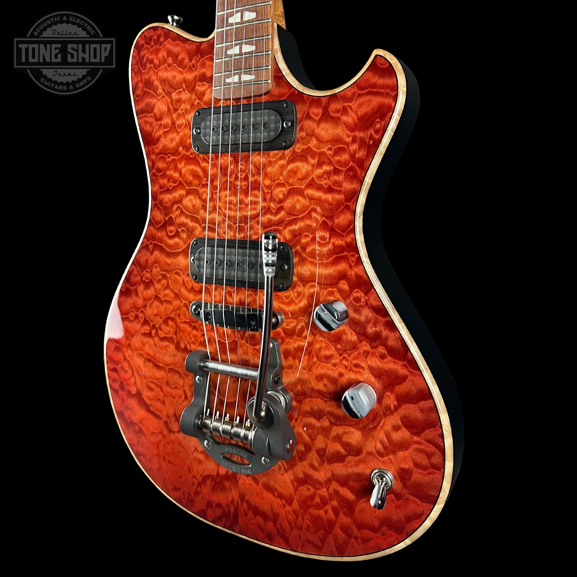 Powers Electric A-Type Select Maple Cosmo Orange FF42 No PG Delrin Warm Gray Cam Tail Quilt w/bag