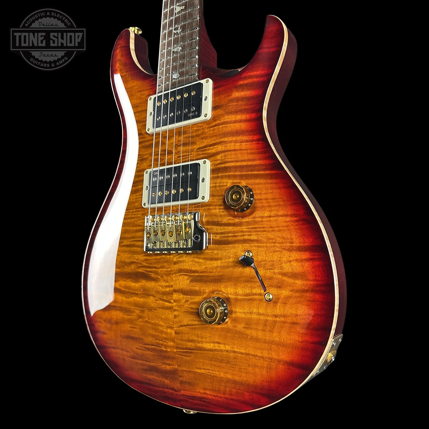 PRS Wood Library Custom 24 Quilt 10 Top Dark Cherry Sunburst w/case 0406615