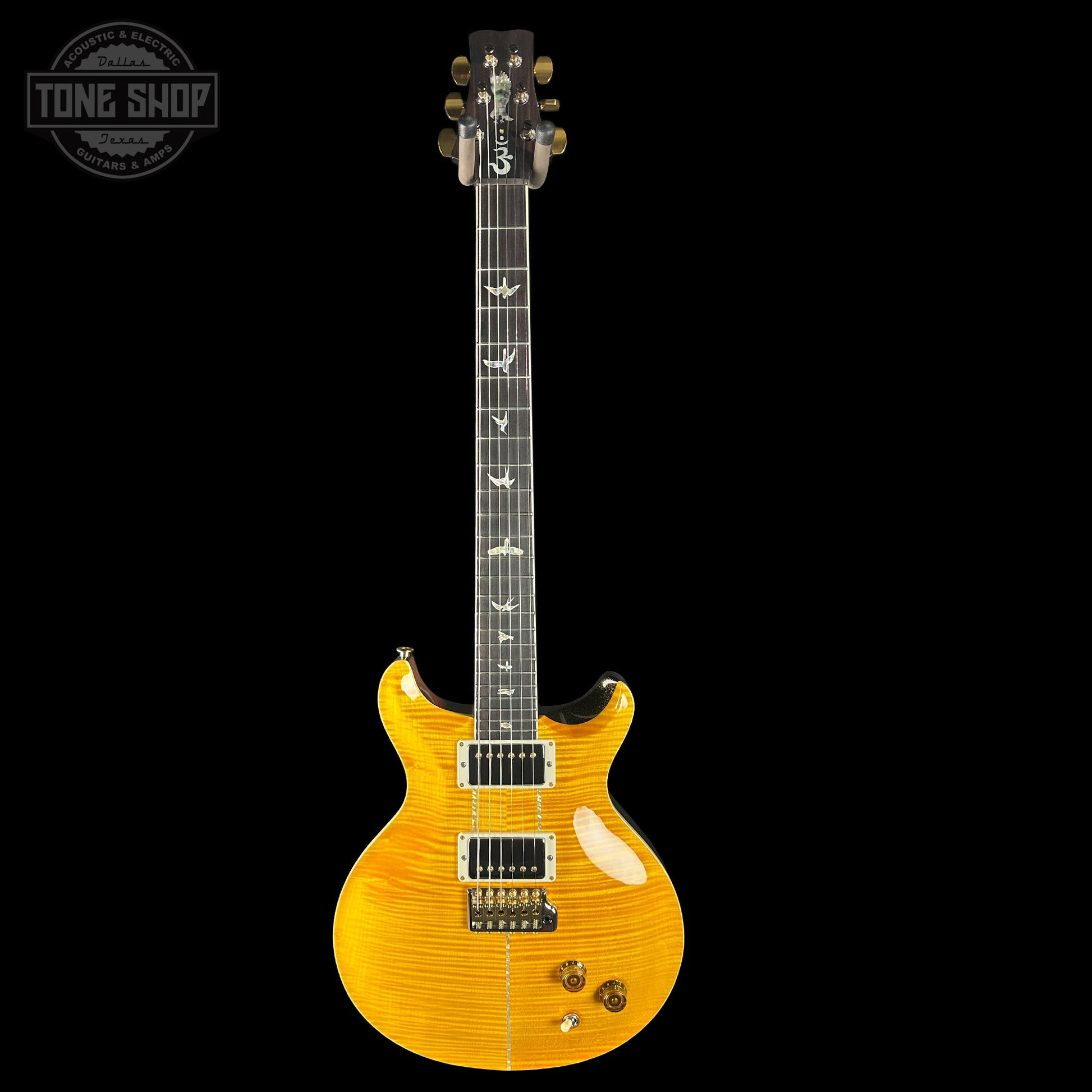 PRS Santana Retro 10 Top Sprayer's Choice Santana Yellow Gold Holoflake Back w/case 0415510
