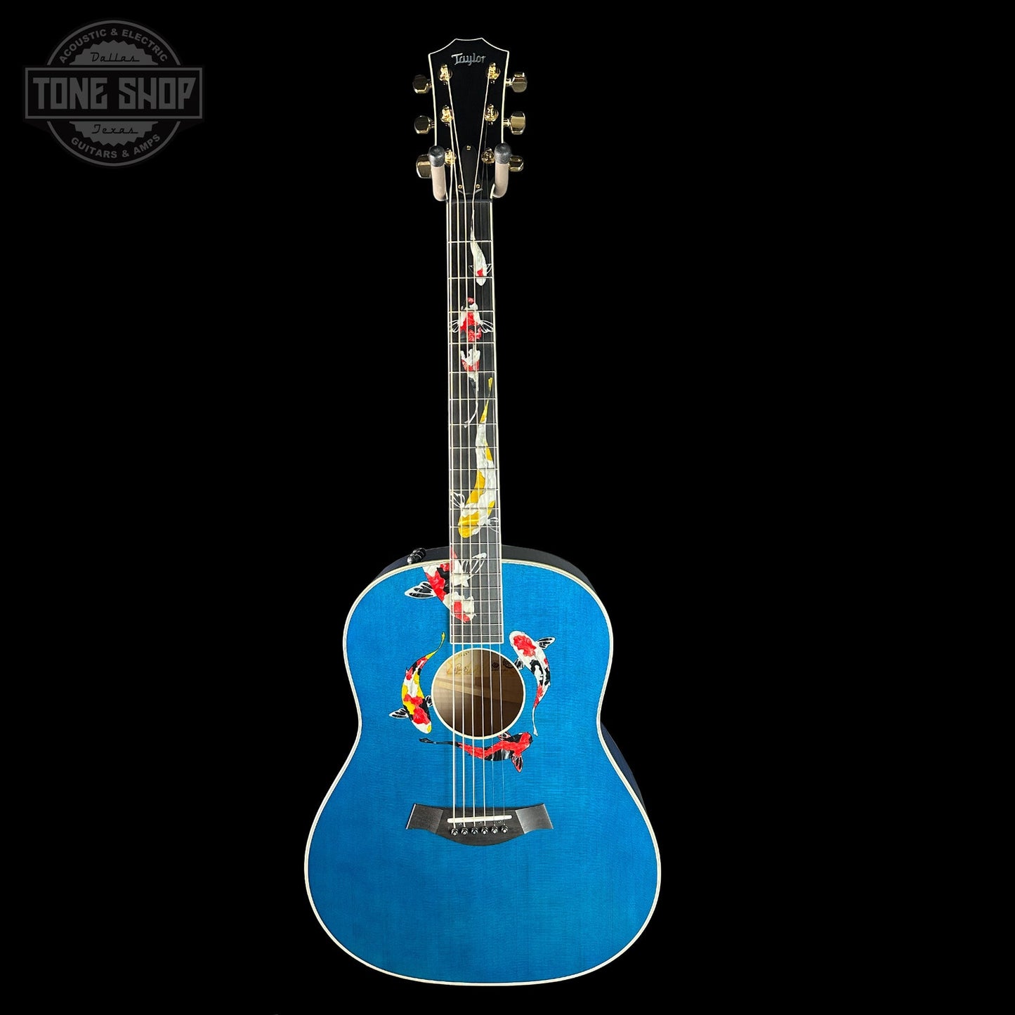 Taylor Custom Grand Pacific Aquamarine Koi Motif w/case w/matching Circa 74 amp