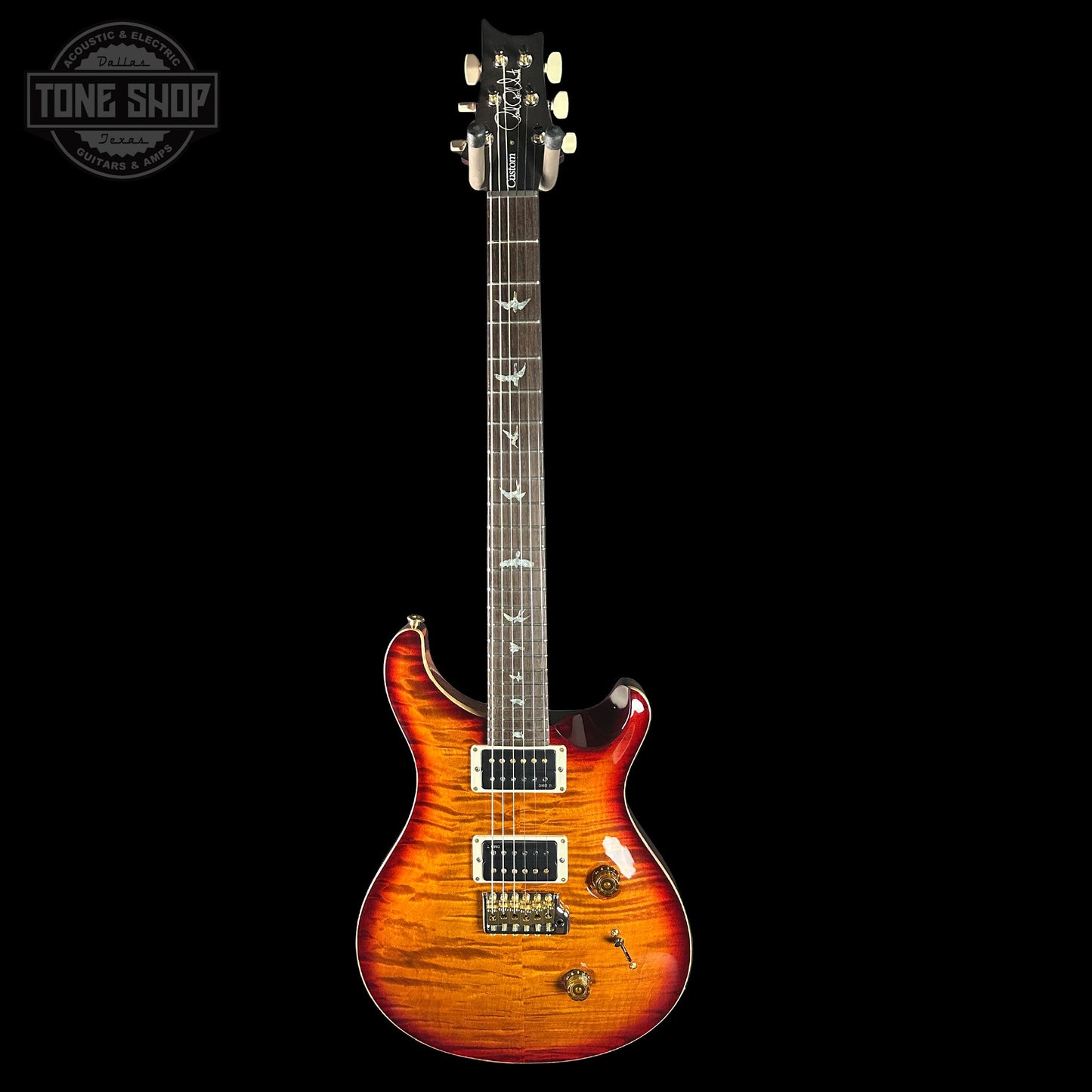 PRS Wood Library Custom 24 Quilt 10 Top Dark Cherry Sunburst w/case 0406615