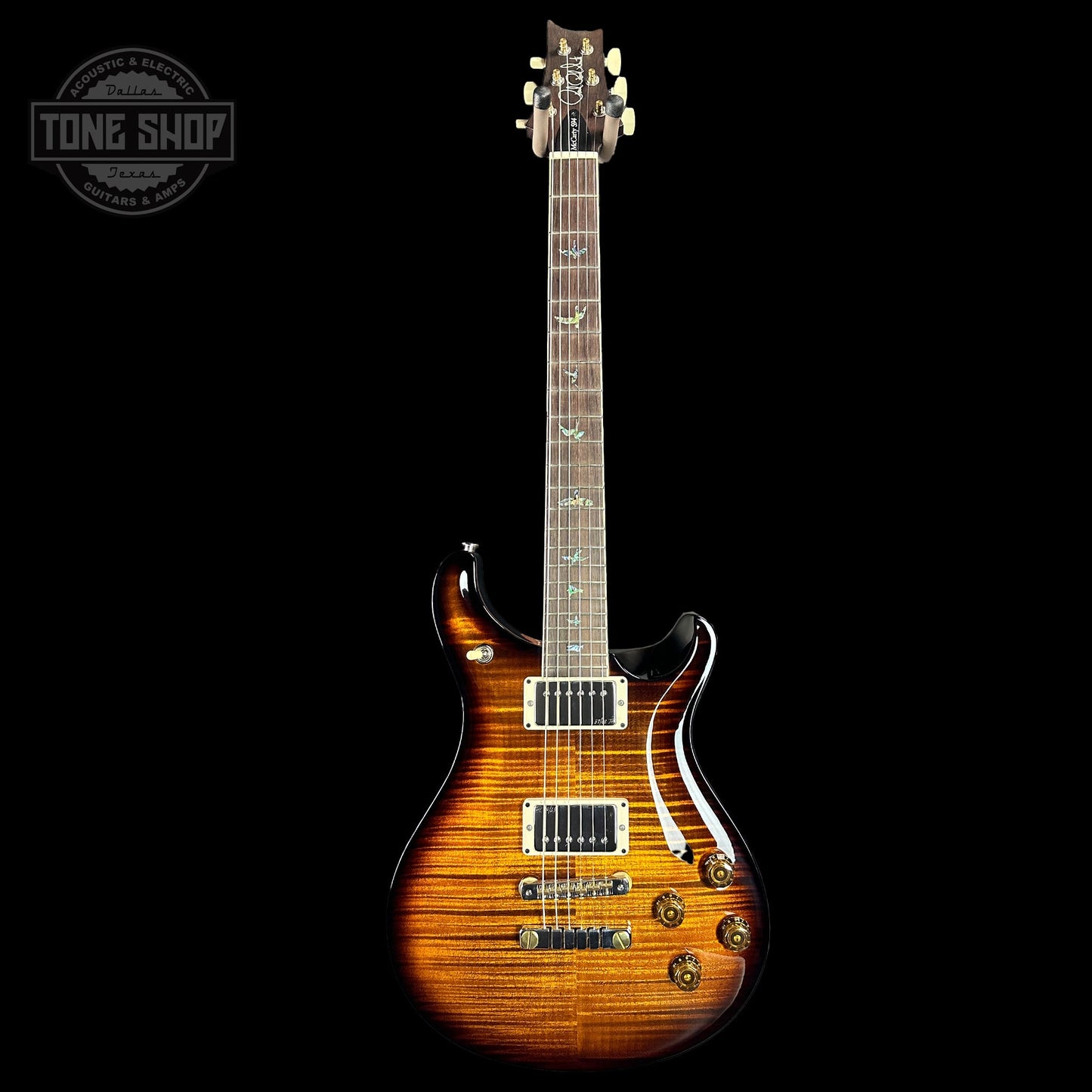 PRS Wood Library McCarty 594 Black Gold Sunburst 10-top Brazilian FB w/case